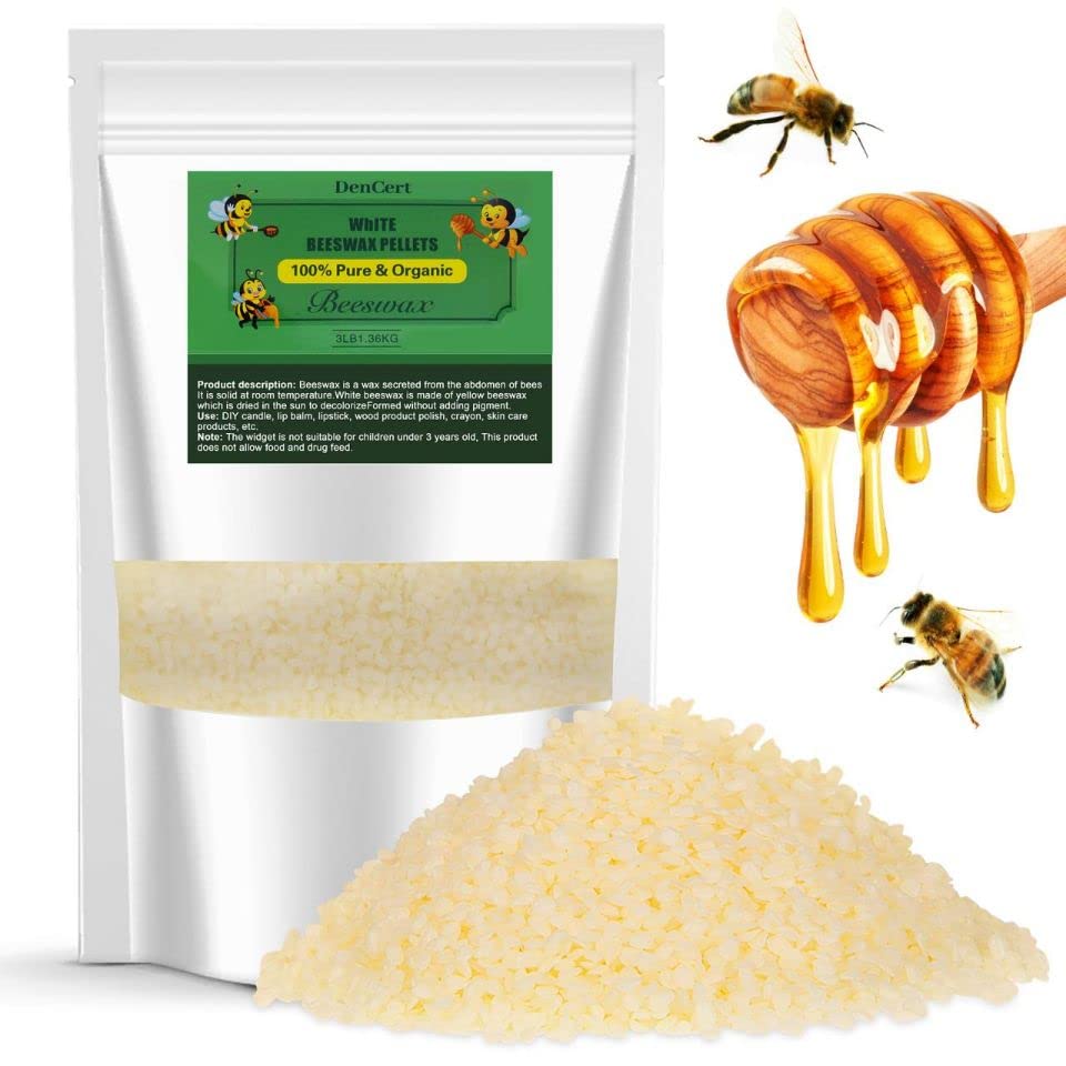 3LB Yellow Beeswax Pellets Food Grade Beeswax Triple Filtered Beeswax for  Candle Making Beeswax Pastilles for DIY Creams Lotions Lip Balm Soap