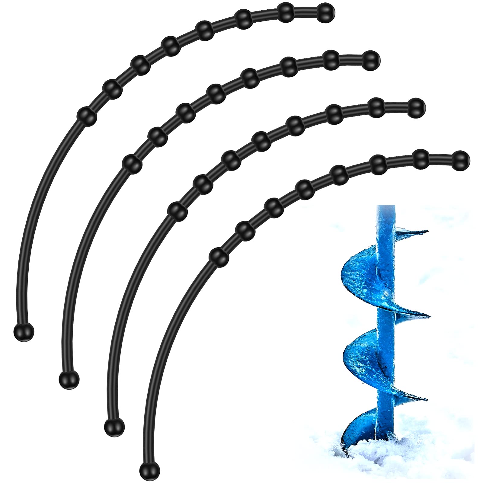4 Pcs Hand Auger Blade Protectors Rubber Guard Strap for Power and Hand Ice  Augers Winter
