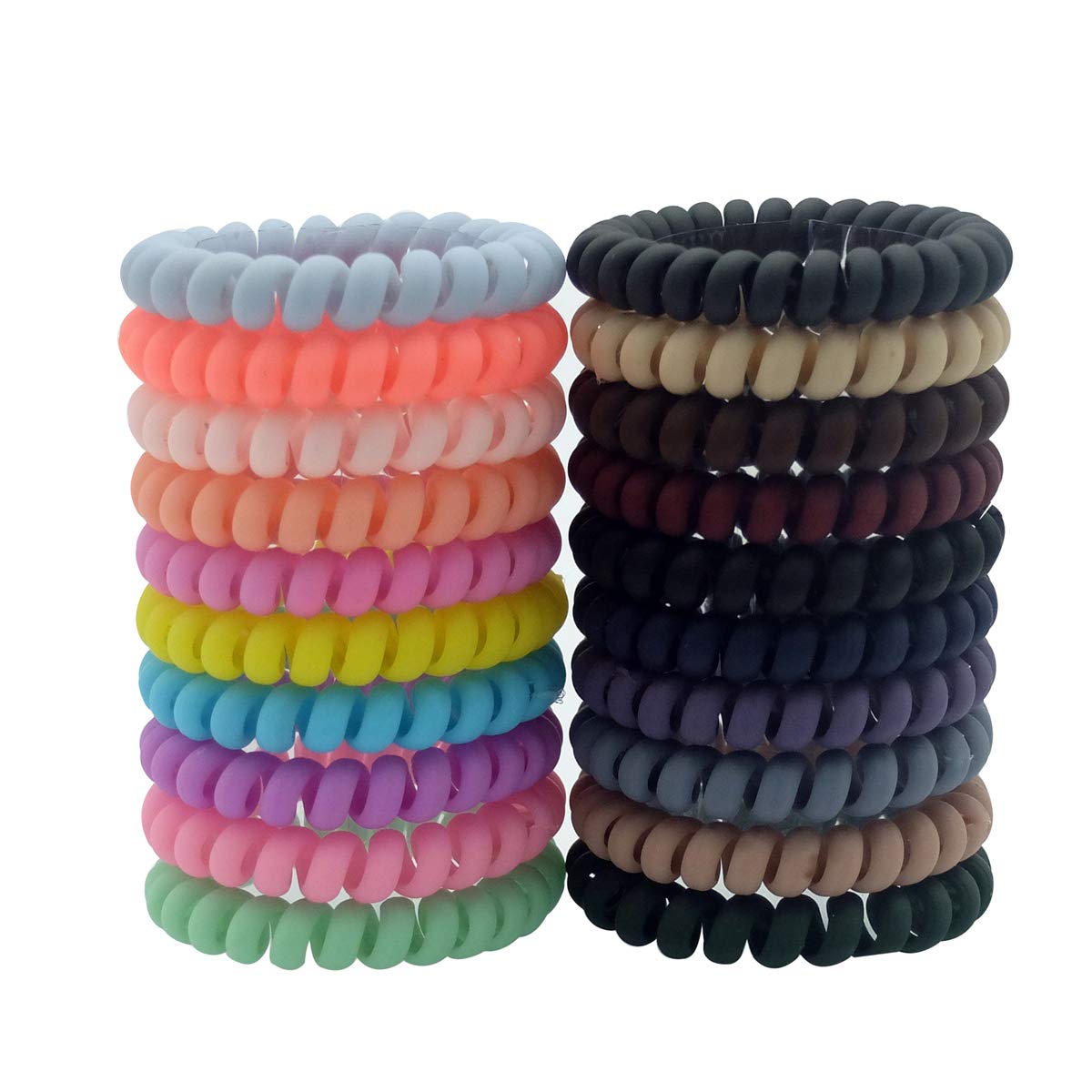 Elastic Plastic Coil Hair Ties Set For Women Coil Spiral Ties For