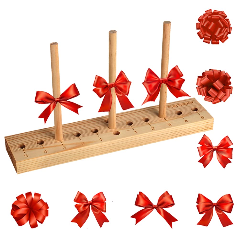 Karsspor Bow Maker Bow Making Tool for Ribbon Wooden Wreath Bow Maker for  Making Gift Bows Wrist Corsages Party Decorations Hair Bows Holiday  Wreaths(with Instructions)
