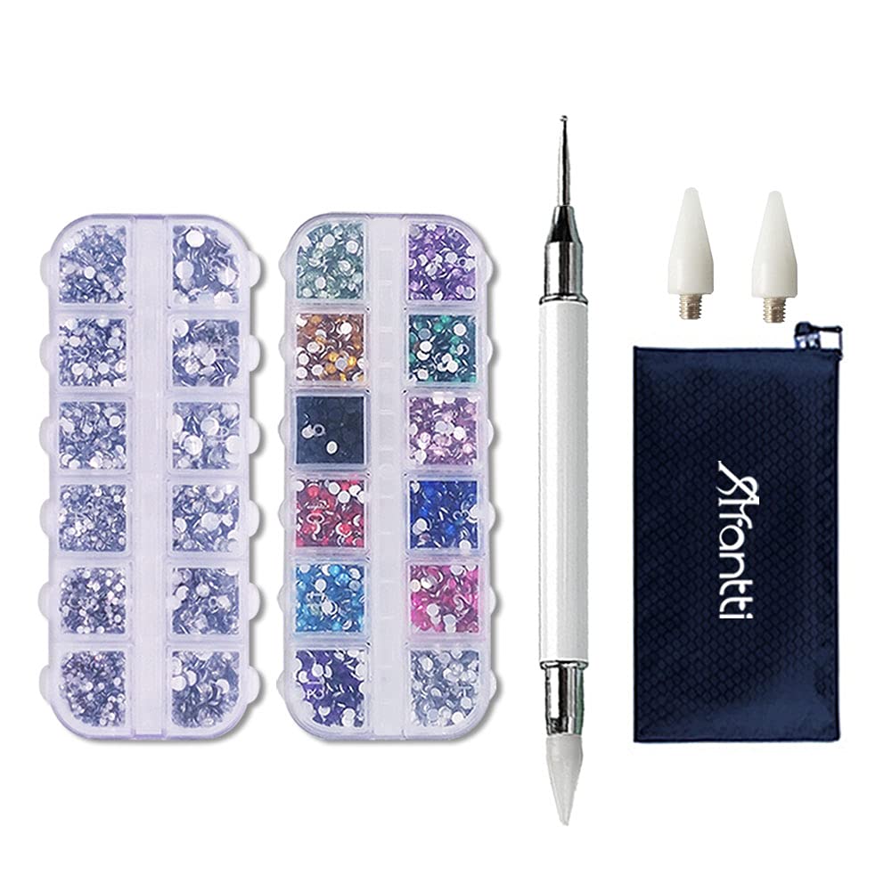 Afantti Jewel Picker Setter Pickup Tool - Wax Pencil Rhinestone Applicator  Kit with Flatback Rhinestones for Pick