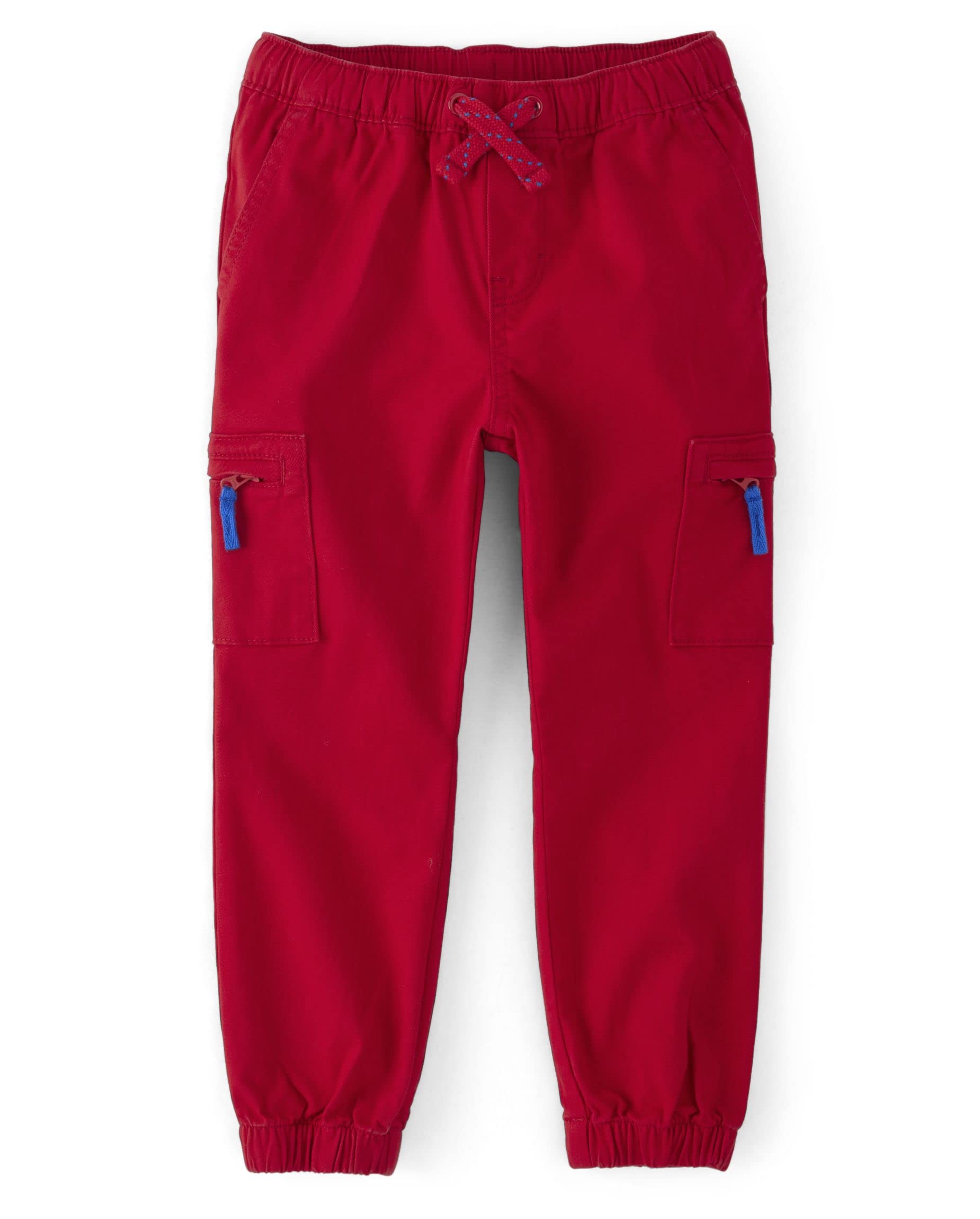 Gymboree Boys' and Toddler Woven Pull on Cargo Jogger Pants 5T Classic Red