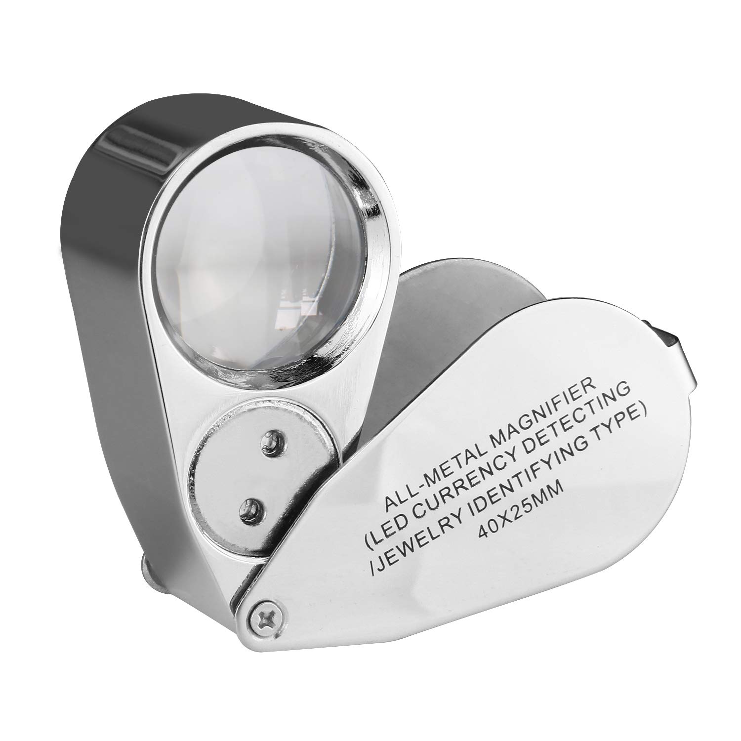 40X LED Illuminated Jeweler Loupe Wide Range Scope Eye Magnifying Glass  Good for Gardening Jewelry Antiques Coins Rocks Stamps Hobbies Watches and