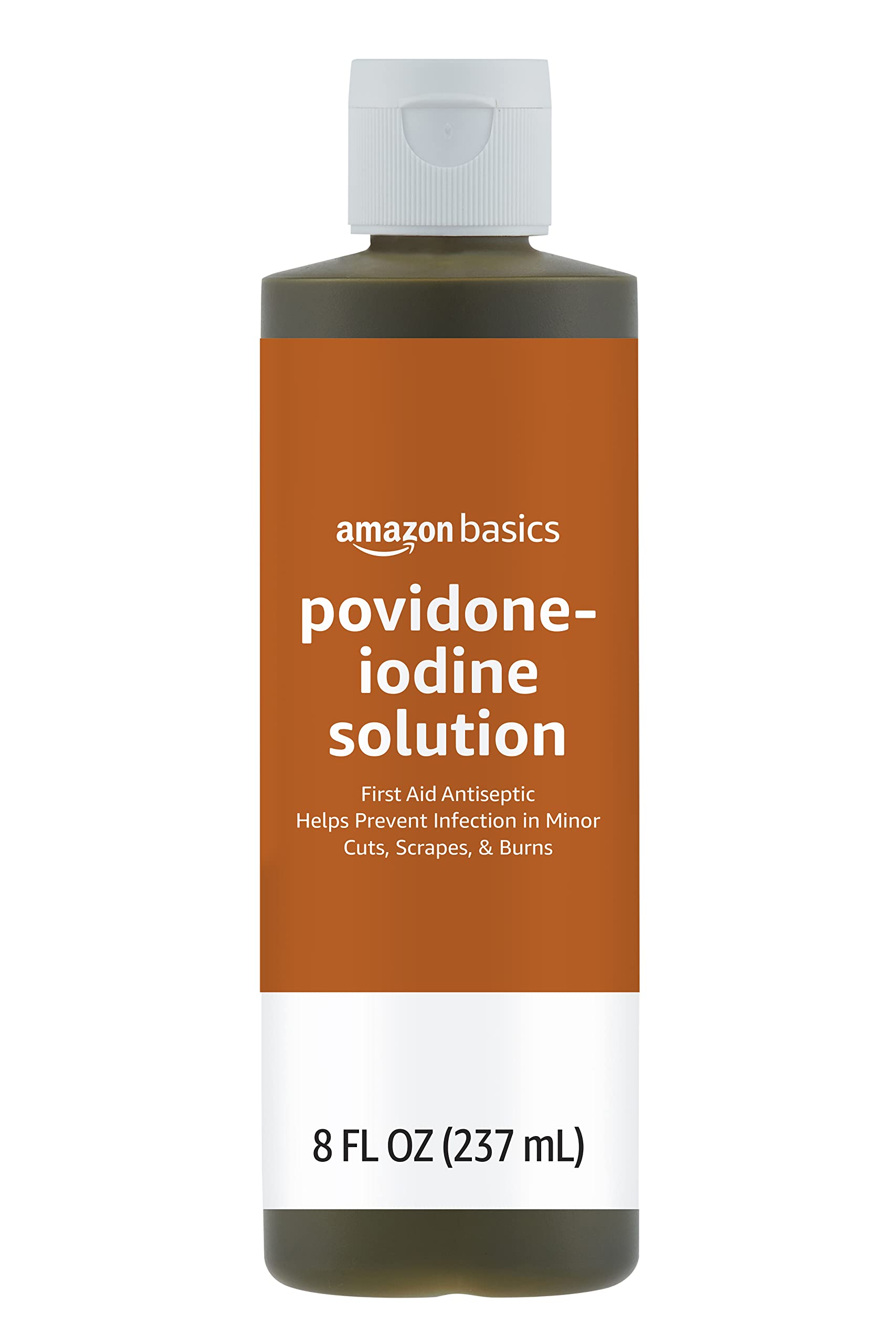Amazon Basics 10% Povidone Iodine Solution First Aid Antiseptic, 8 Fluid  Ounces, 1-Pack (Previously