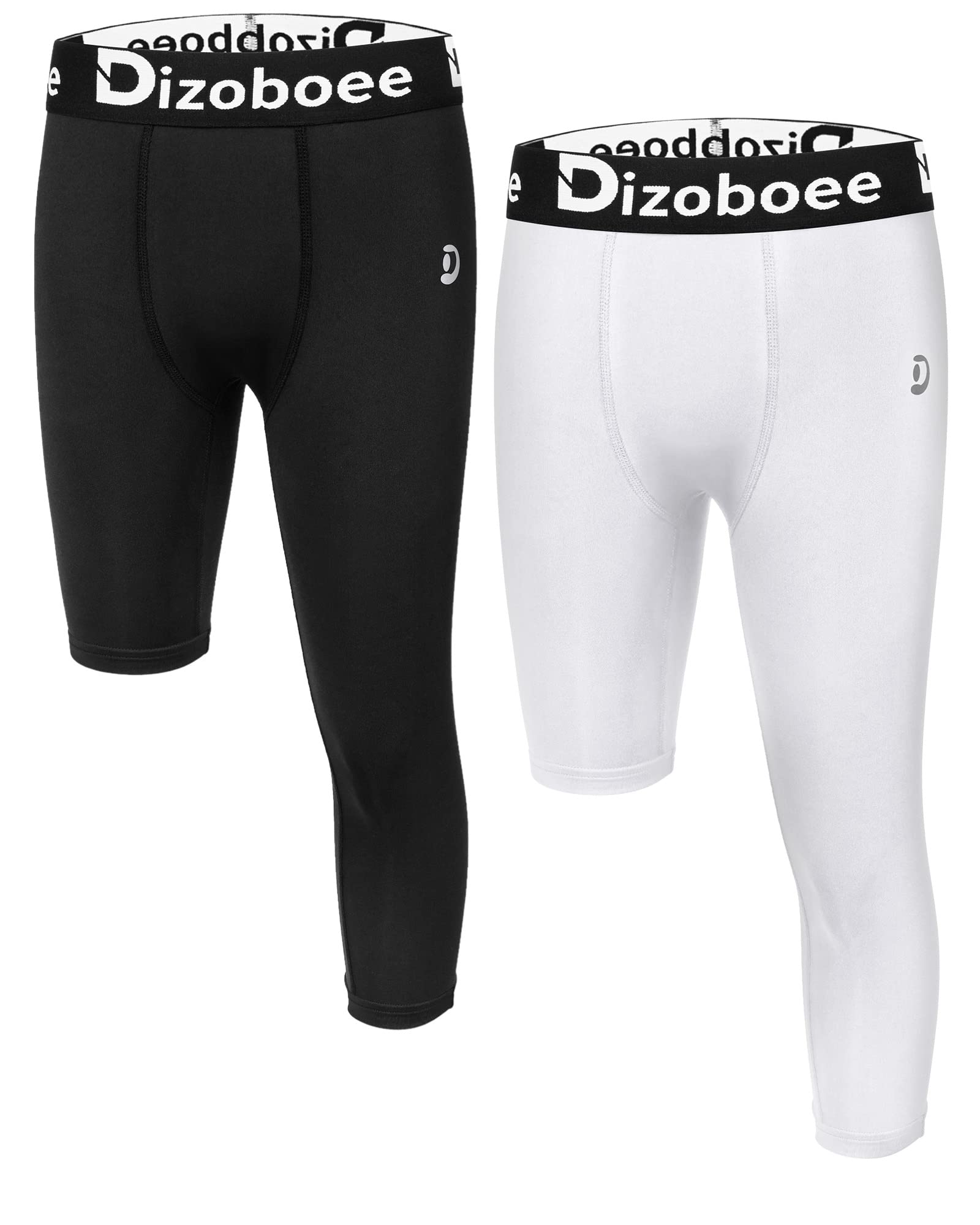 Dizoboee Youth Boys Compression Pants One Leg 3/4 Leggings for