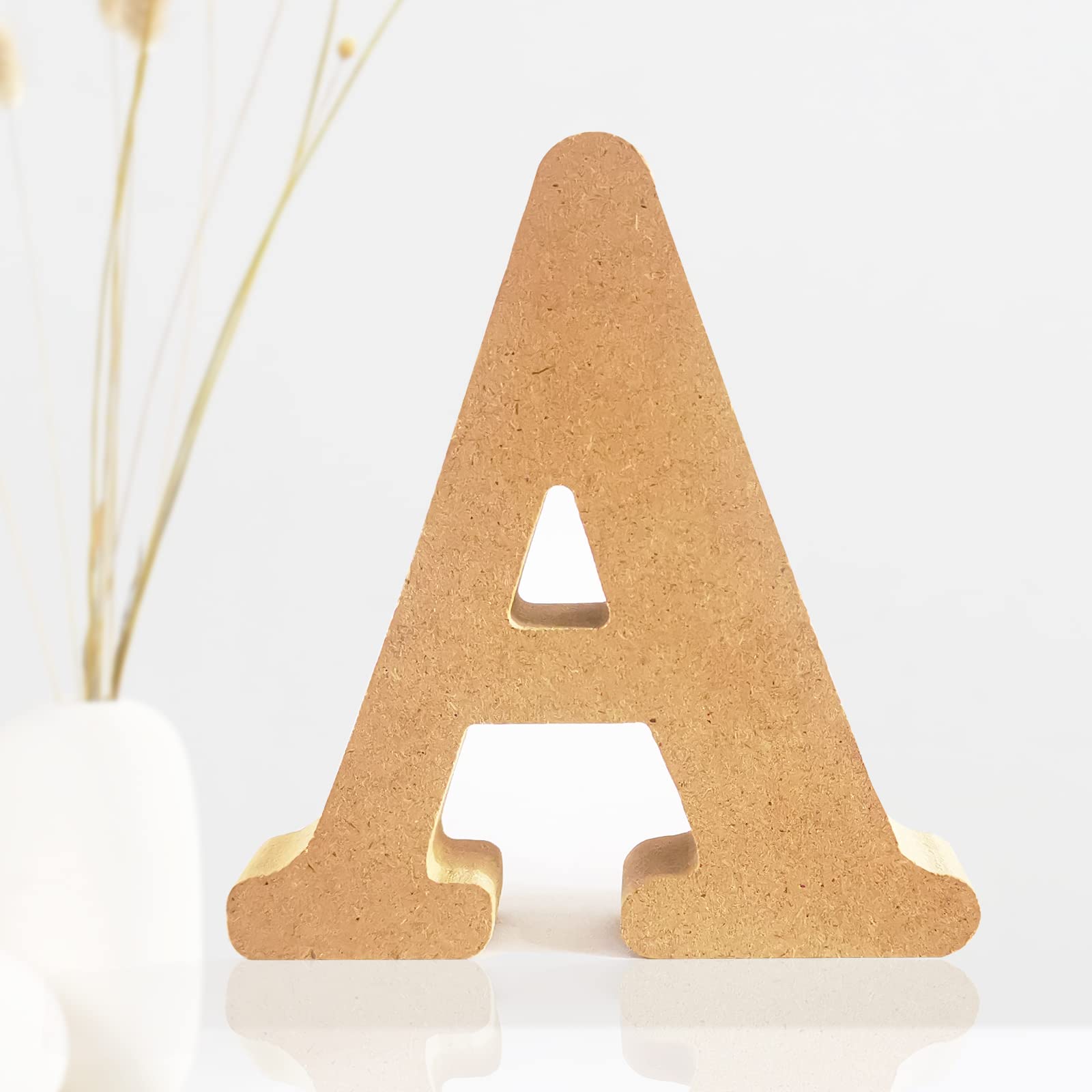 AOCEAN 4 Inch White Wood Letters Unfinished Wood Letters for Wall Decor  Decorative Standing Letters Slices Sign Board Decoration for Craft Home  Party