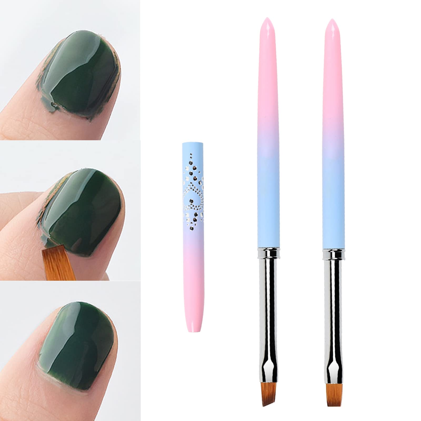 Amazon.com : INENK Nail Art Clean Up Brushes,Nail Brushes for Cleaning  Polish Mistakes on the Cuticles, Acetone Resistant Nail Brush, Fingernail  Cleaning Brushes for Nail Art and Designs (2 Pcs Round&Angled) :