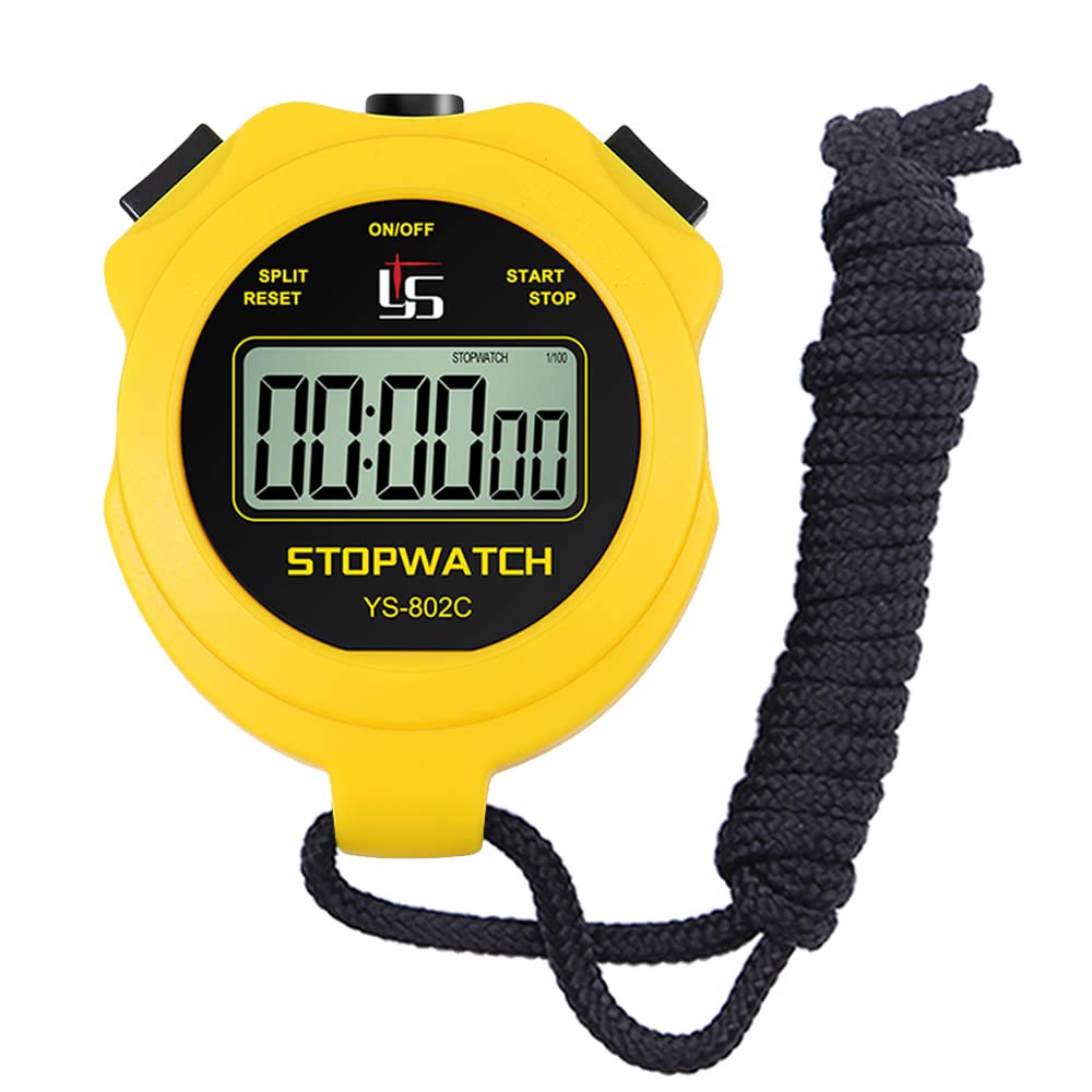 Digital Stopwatch Timer Only Stopwatch with ON/Off, No Clock No Calendar  Mute Easy Use Large Display, ZCTIMYI Sport Stopwatch for Coaches Swimming  Running Sports Training, Yellow