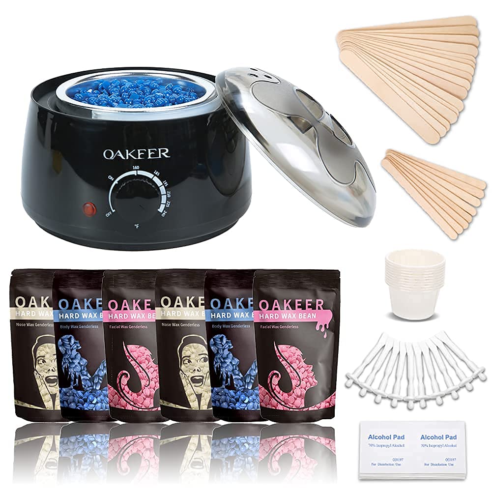 Wax Warmer Hair Removal Kit with Hard Wax For Eyebrow Face Full Body  Man&Women