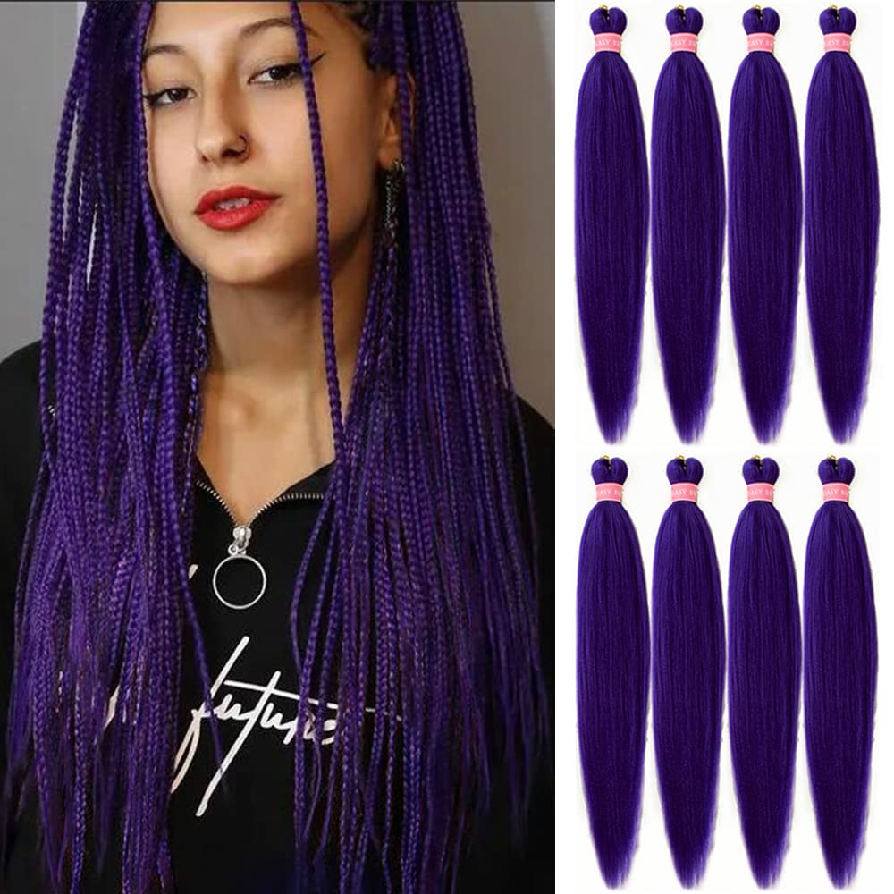 AQINBEL Braiding Hair 26 Inches -8 Bundles Purple Braiding Hair
