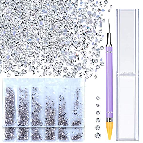 3456Pcs Crystal Rhinestones With Wax Pen Picker Teenitor 6 Mixed