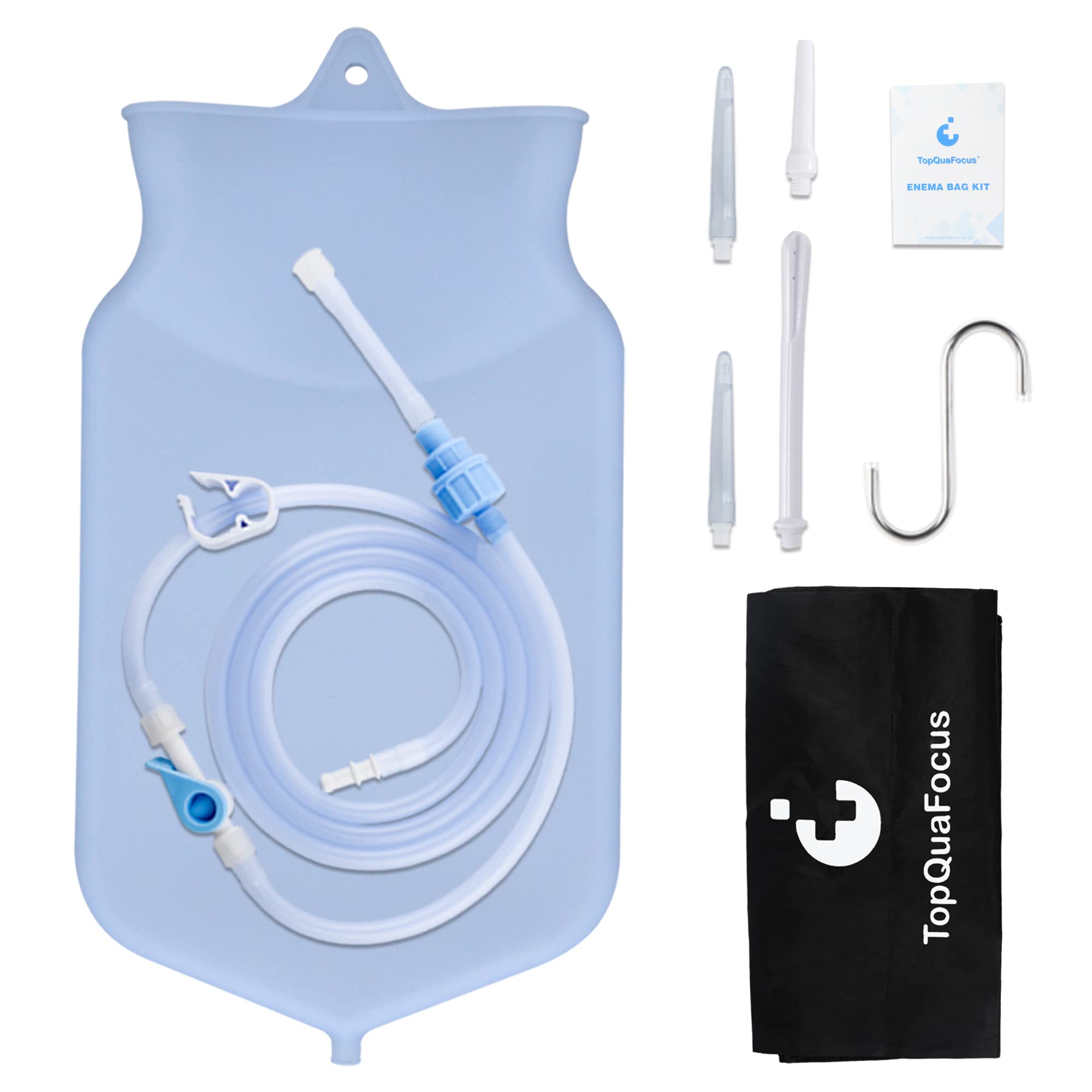 TopQuaFocus 2L Reusable Coffee Enema Bag Kit For Colon Cleanse Clear TopQuaFocus 2L Reusable Coffee Enema Bag Kit For Colon Cleanse Clear