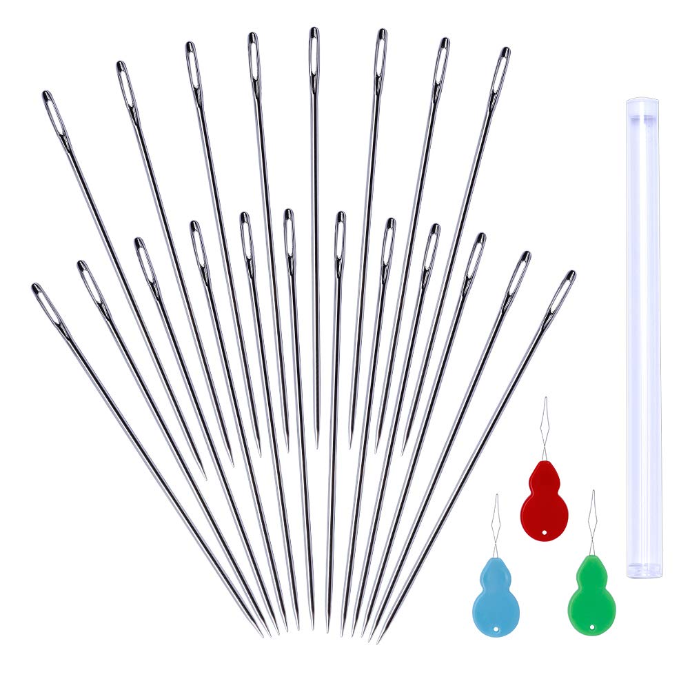 Beading Needles for Jewelry Making Bead Needle - 18 PCS Large Eye Sewing  Needles for Beads Threading,6 Sizes Seed Bead Needles,Jewelry Making Tools  and Supplies,Bead Threader for Hand Sewing - 