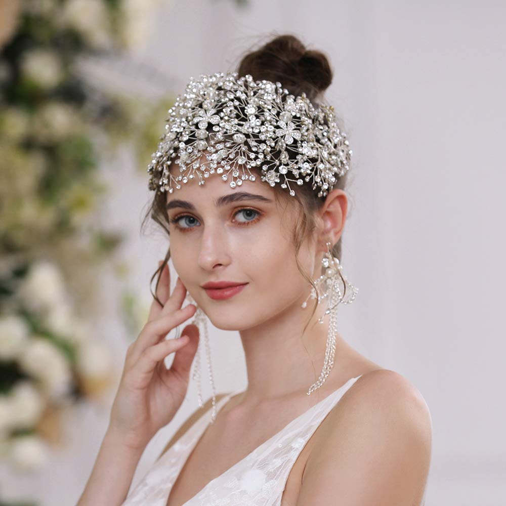 ZHENM Wedding Headband for Brides Bridal Headpieces for Wedding