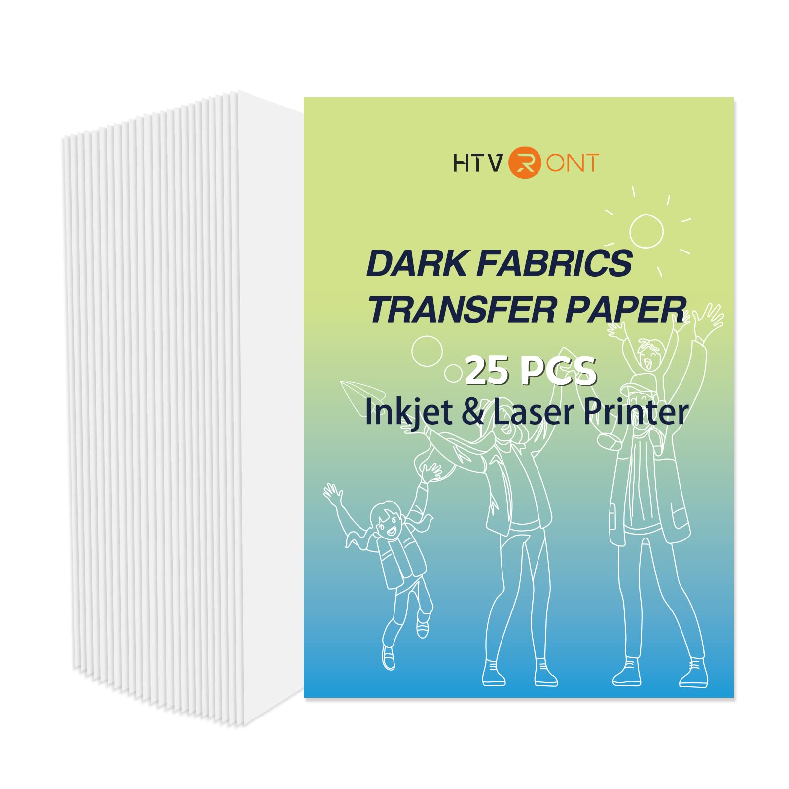 HTVRONT Heat Transfer Paper for Dark TShirts -50 Pack 8.5x11 Iron
