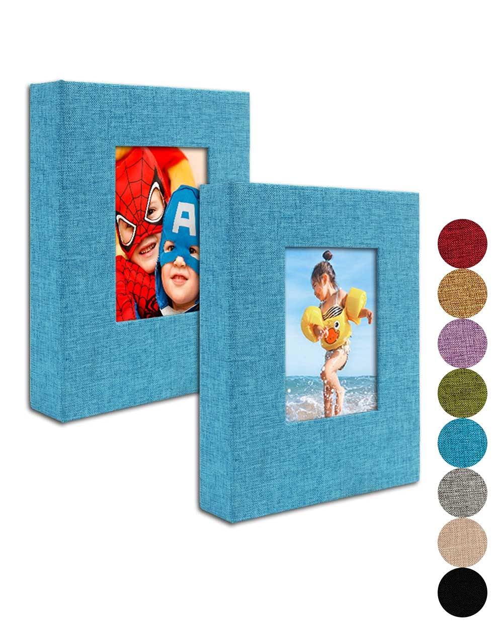 Small Photo Album 4X6 Photos, 2 Pack Linen Cover Mini Photo Book, 26-Page  Holds