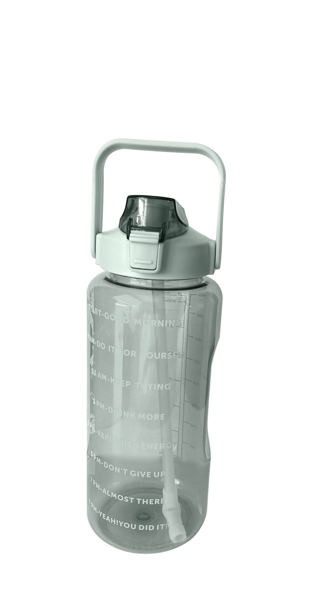 Large Clear Plastic Water Bottles - Motivational Sports Water Cups