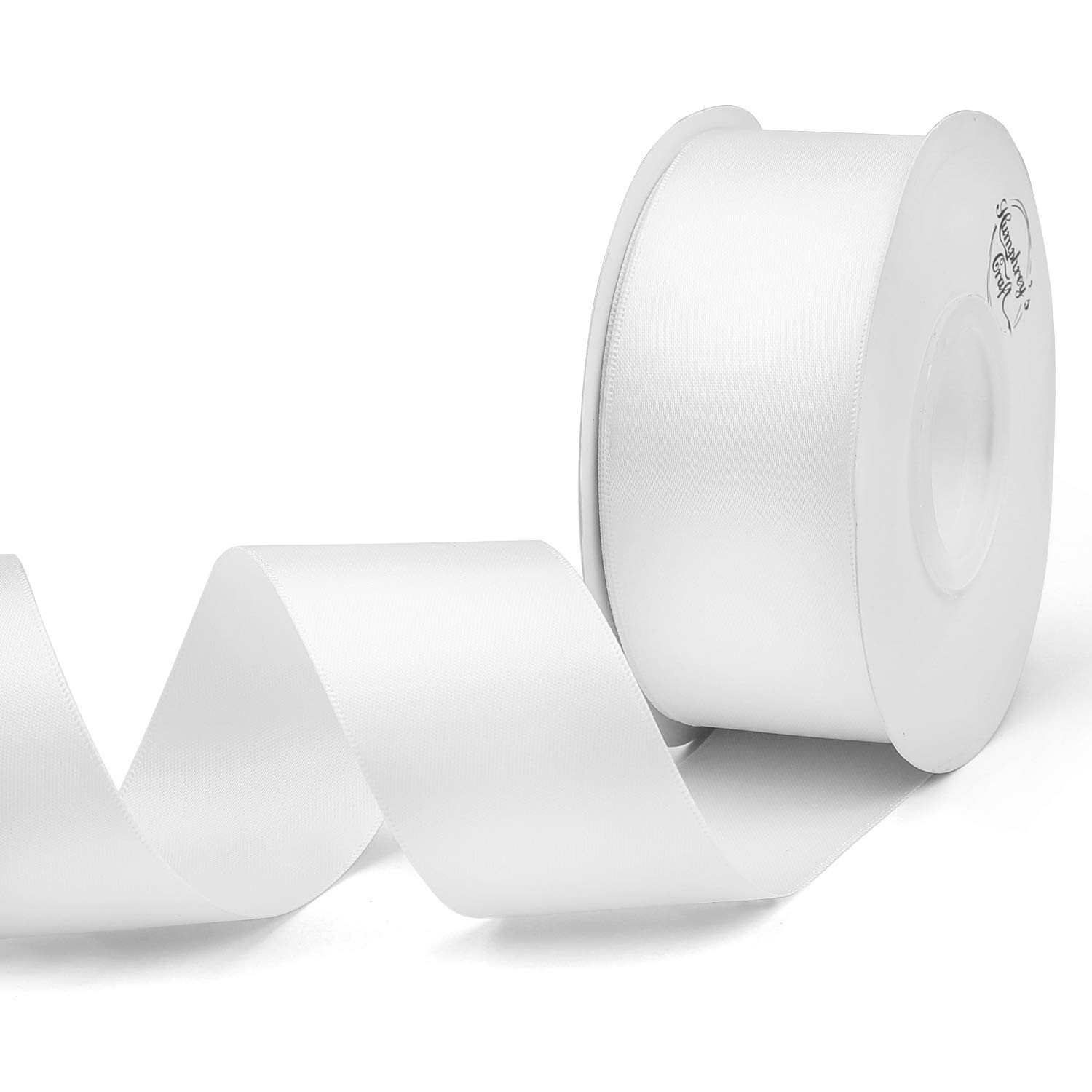 Double Faced Satin Ribbon, 1-1/2-Inch, 25-Yard White