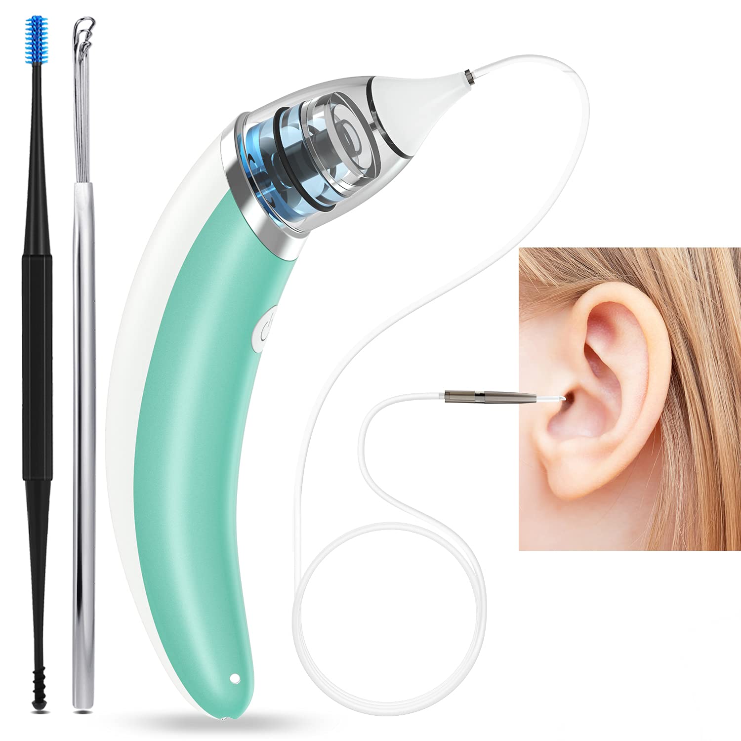 Ear Wax Removal Tool Electric Ear Cleaner Soft Earwax Removal Kit 5 Levels  Vacuum 3 In 1 Kit Ear Water Remover Tool Vacuum Cleaner For Kids Adult