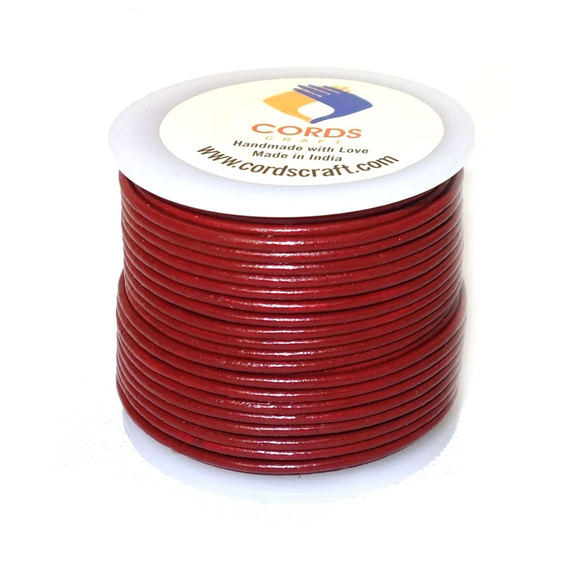 Cords Craft, 1.5mm Round Leather Cord for Jewelry Making Bracelets  Necklaces Hair Accessories Beading Work Regular Shiny (Dark Red, 21.87  Yards)