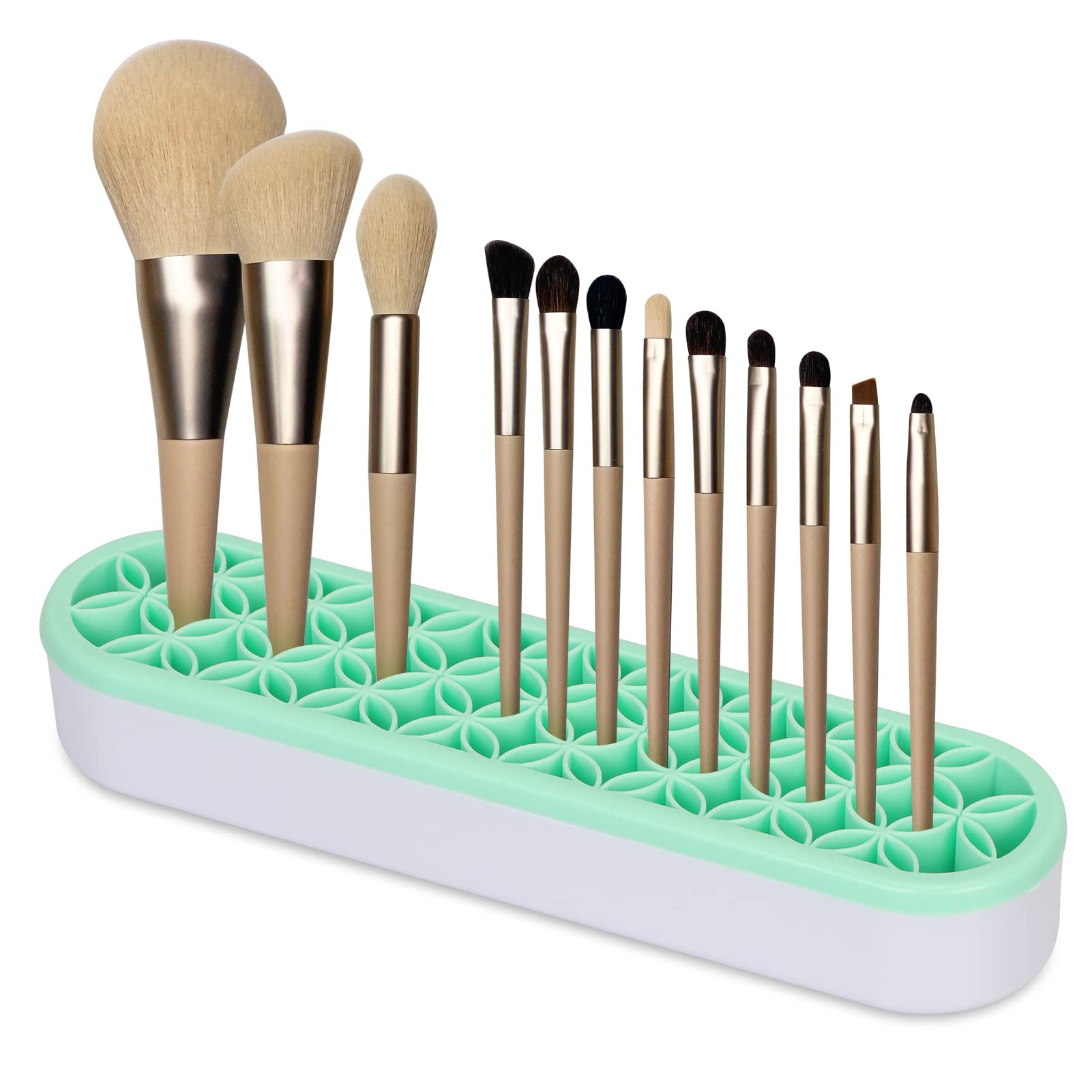 Unaone Silicone Makeup Brush Holder Multipurpose Beauty Tool Organizer Make  up Brush Storage Stand for Painting Pen Brushes Nail Clippers Drill Pens  Ruler Sewing Craft Tools (Green)