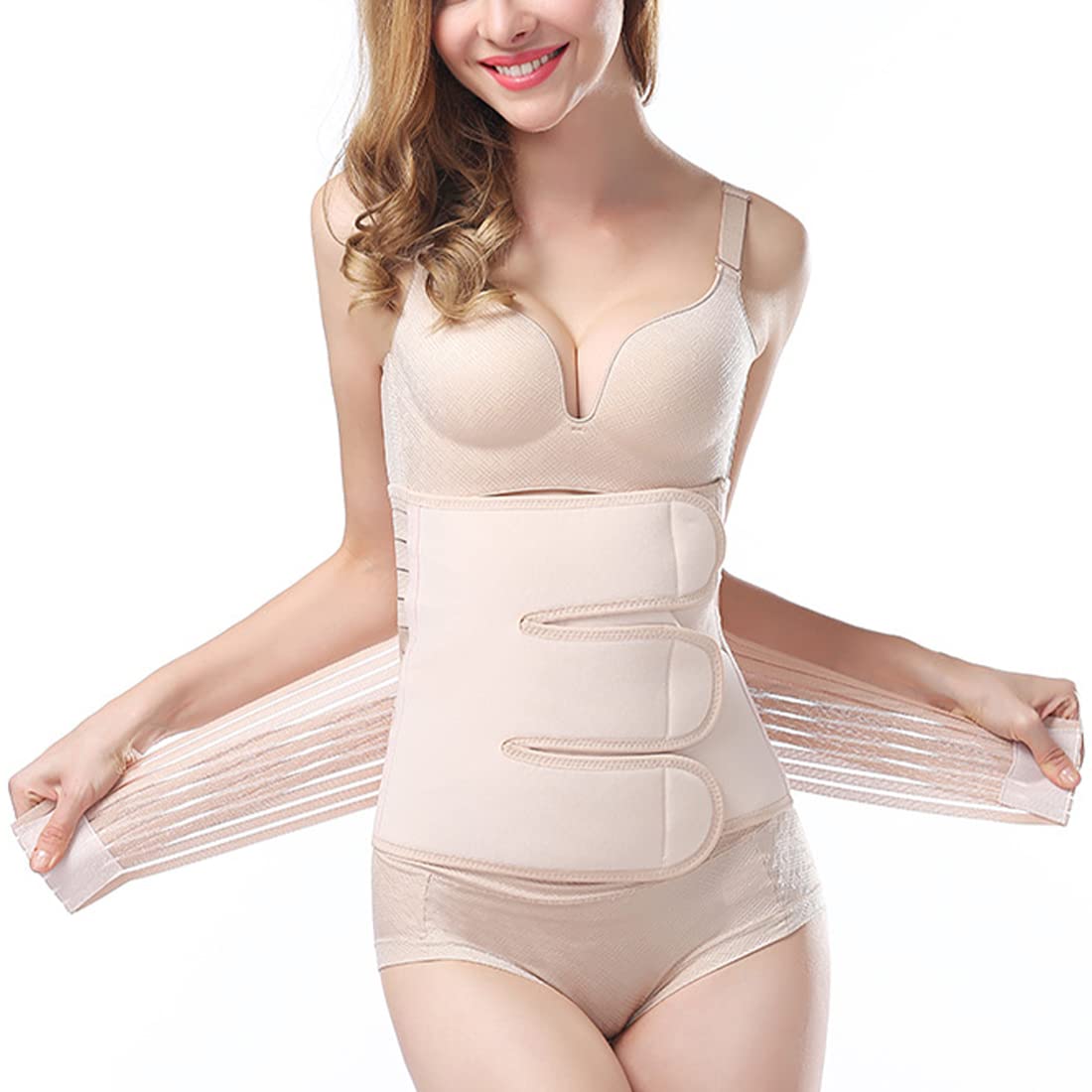 Postpartum Belly Band Wrap Belt C Section Binder - Faja Postparto Cesarea  Post Pregnancy Recovery Support Girdle - After Birth Waist Trainer Body  Shaper For C-Section Natural Birth Post Hysterectomy Beige One