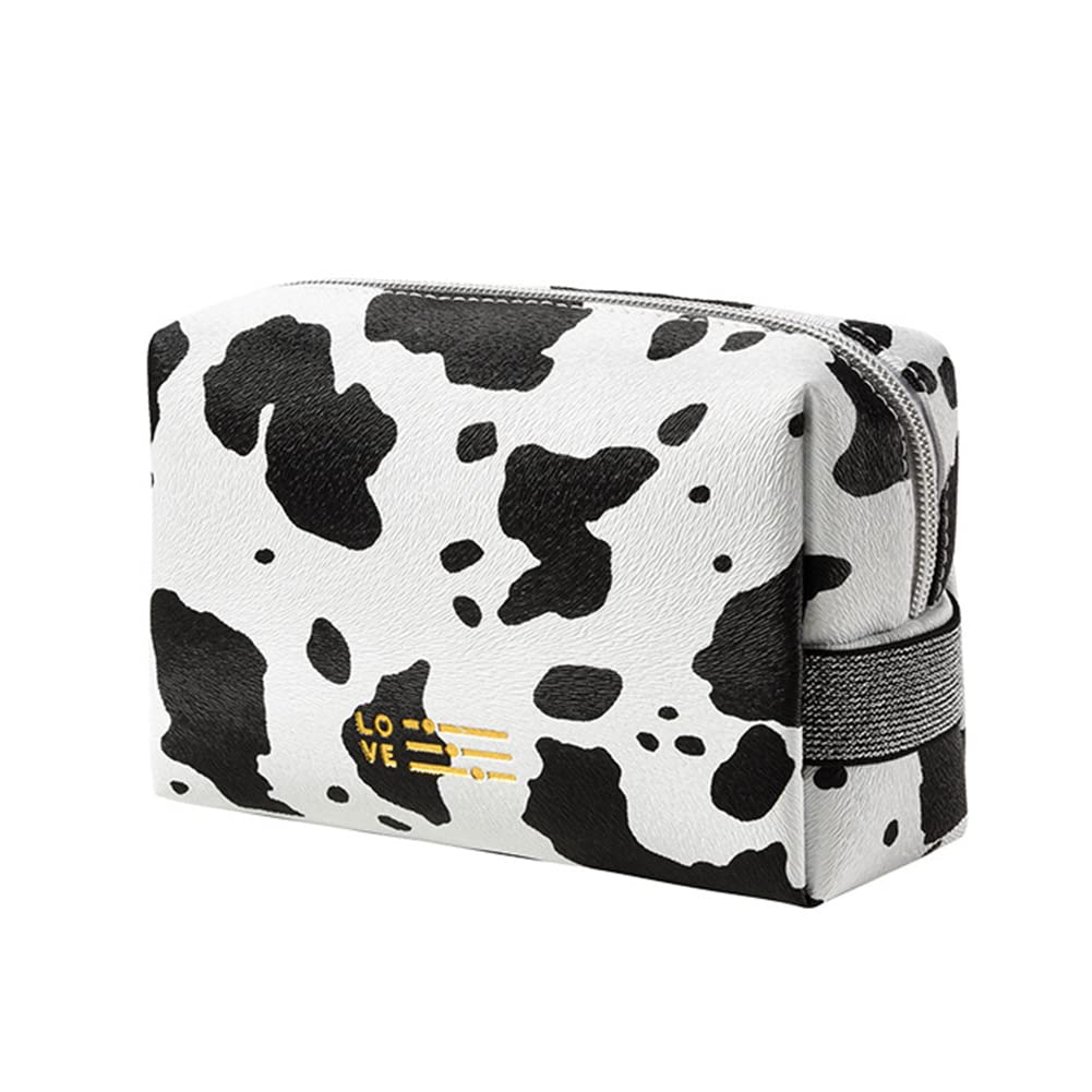 Portable Makeup Bag Cows Travel Small Zipper Cosmetic Bags Organizer for  Women Girls Handbag Toiletry Storage Pouch Waterproof Purse,White White Cows