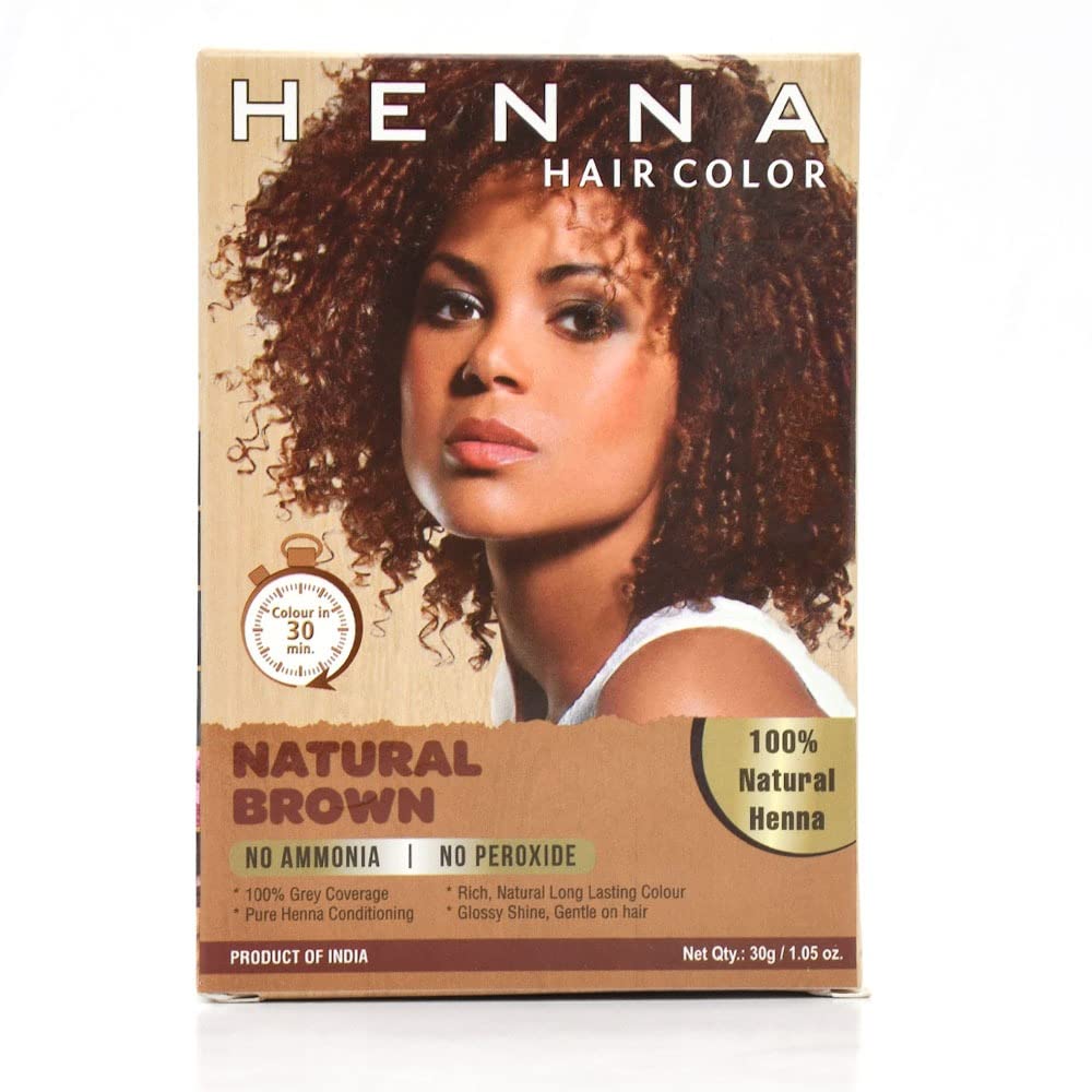HENNA HAIR COLOR 30 Minute Enriched with Herbs Semi Permanent Powder -  Harsh Chemical Free for Men