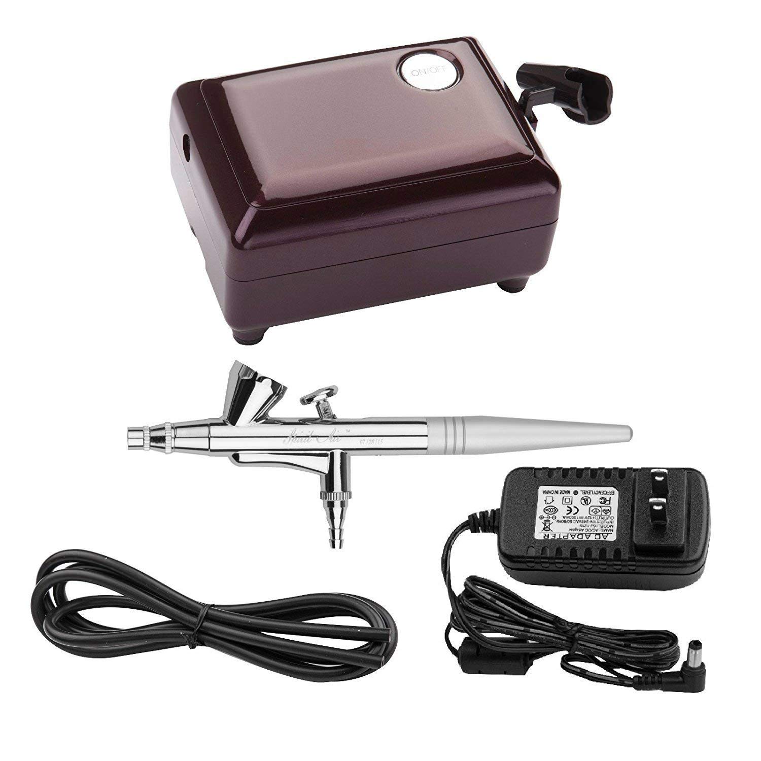 Airbrush Makeup Kit, Cosmetic Air Brush Gun with Compressor for Face Body  Painting, Nail, Cake Decorating, Hobby, Model Purple