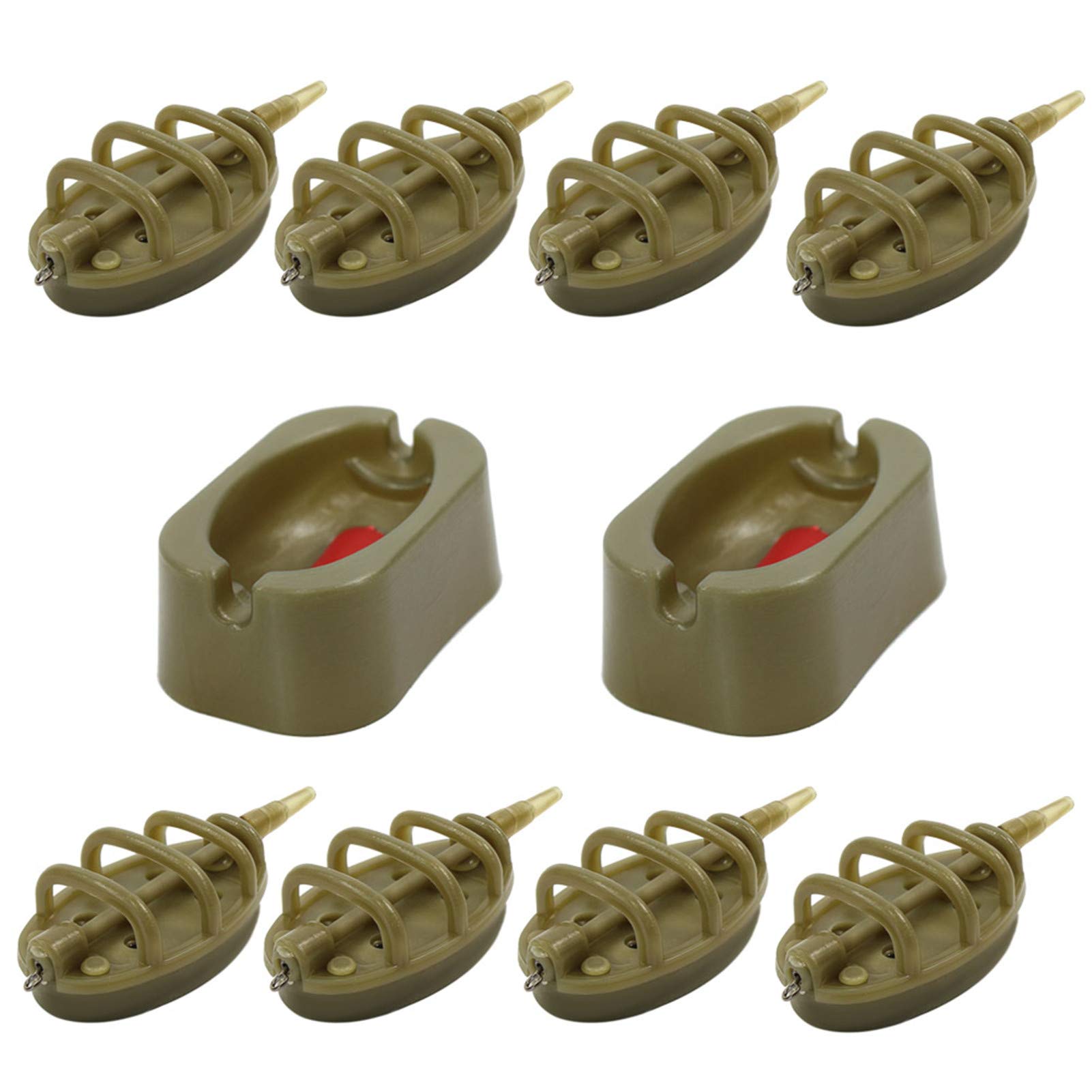 Inline Method Feeders Set with Quick Release Moulds for Carp