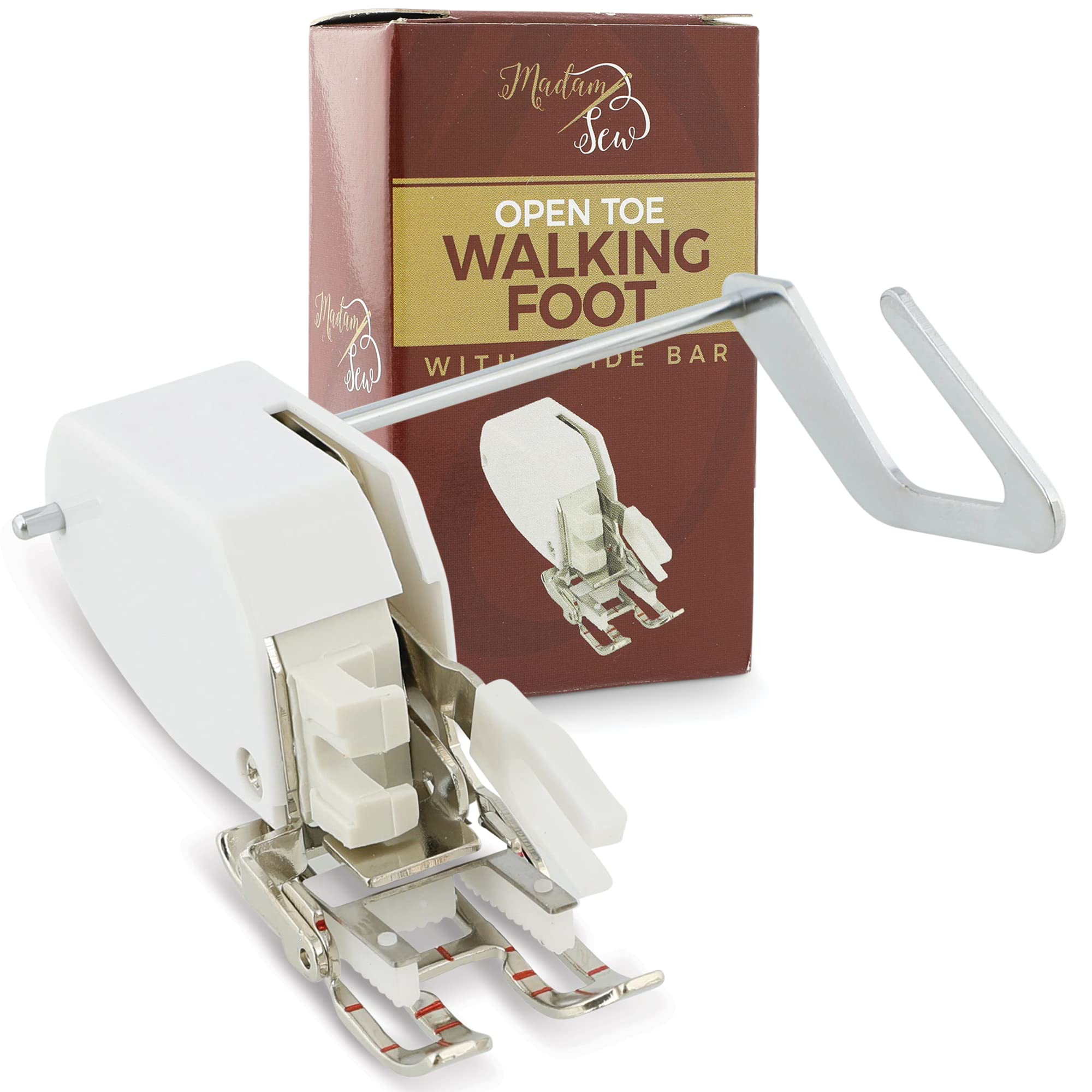 Madam Sew Open Toe Walking Foot for Quilting and Sewing, Stitch Through  Multiple Layers and Match Prints, Compatible with Low-Shank Sewing Machine