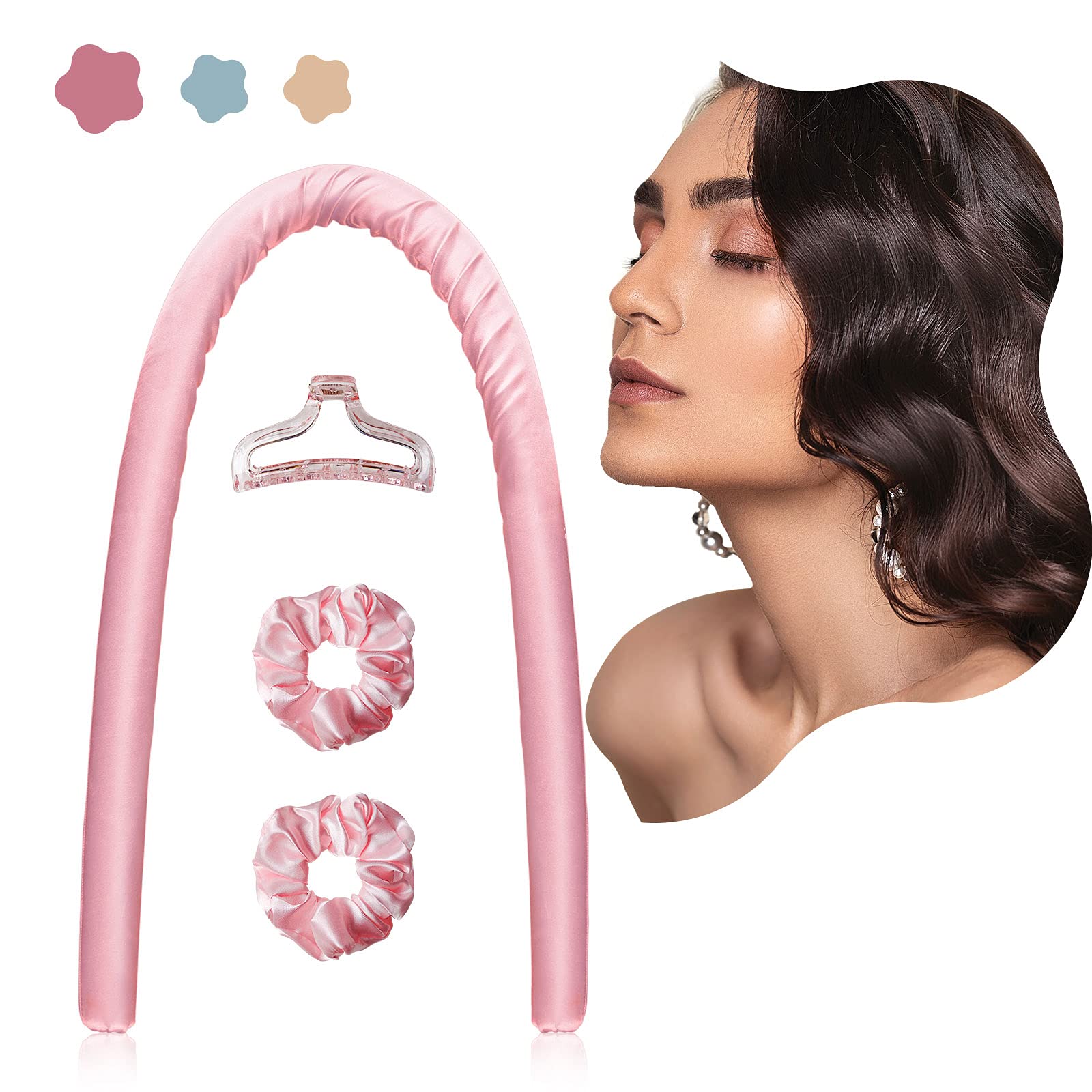 Heatless Hair Curlers For Long Hair, No Heat Hair Curlers Spiral Silk Curlers Hair Rollers, Heatless Heatless Hair Curlers For Long Hair, No Heat Hair Curlers Spiral Silk Curlers Hair Rollers, Heatless