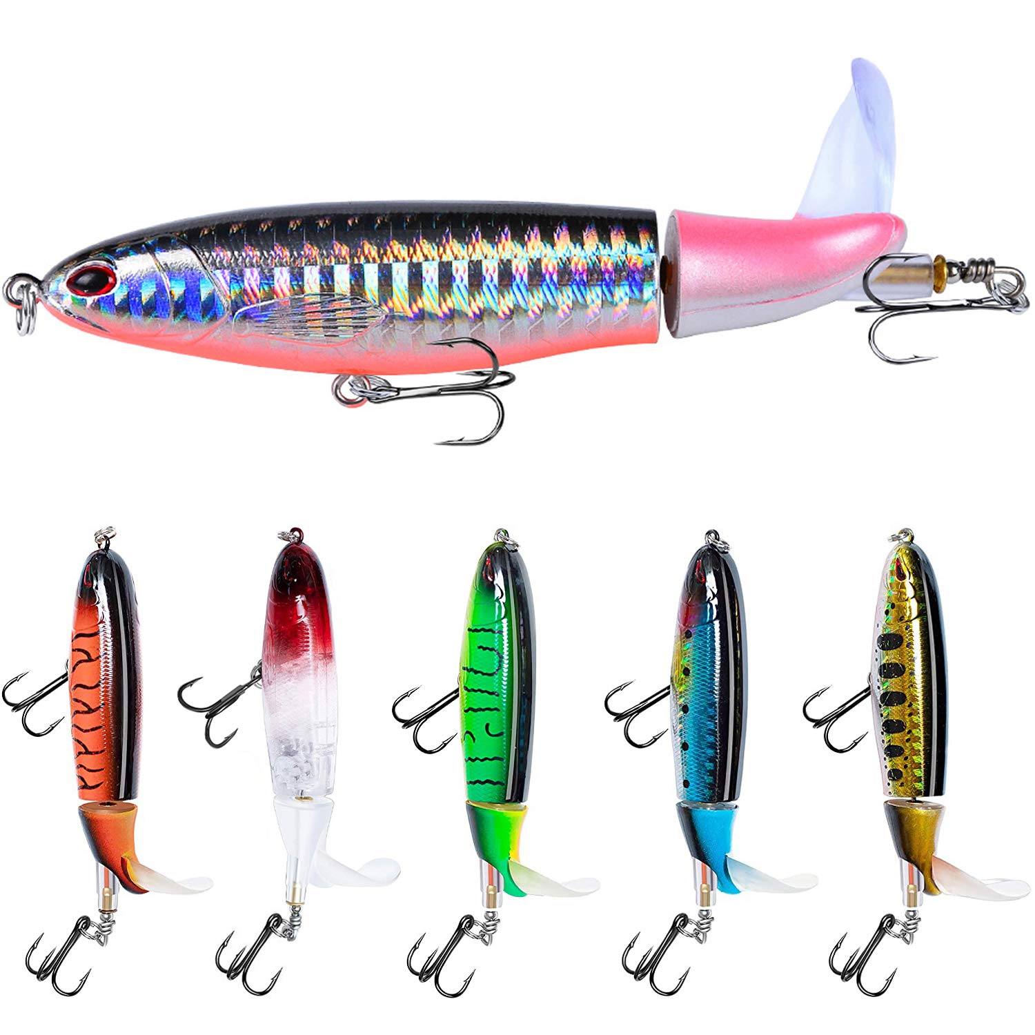 Fishing Gifts for Anglers Fishing Lure Set Bass with Topwater Floating  Rotating Tail Artificial Hard Bait Fishing Lures with Box / Swimbaits Slow  Sinking Hard Lure Fishing Tackle Kits Lifelike 6PCS-A