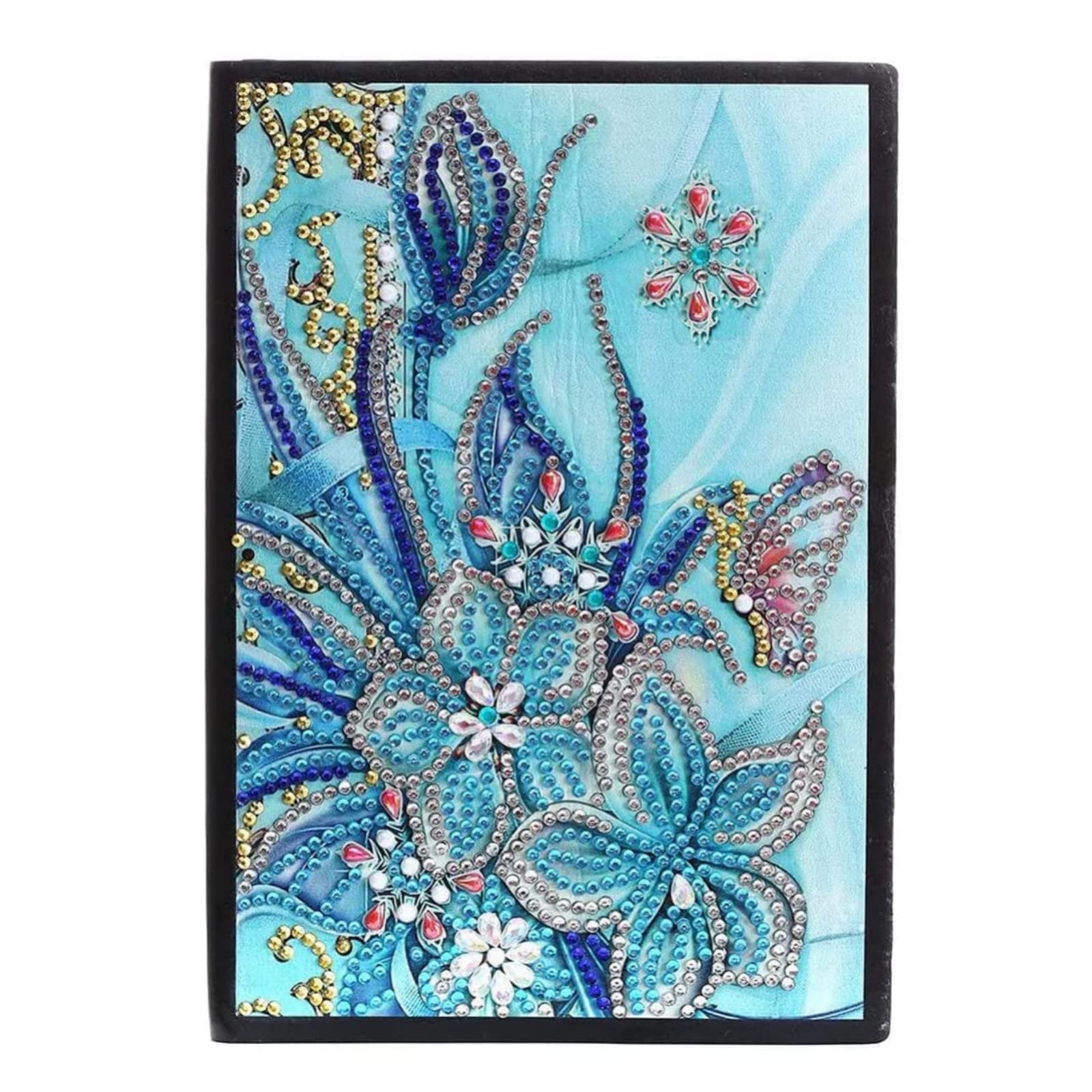 5D DIY Diamond Painting Notebook Diary Book Sketchbook Special Shaped  Diamond Painting Rhinestone A5 Book 50 Pages Blank Book Mosaic Gifts  Drawing Book (Blue Flower)