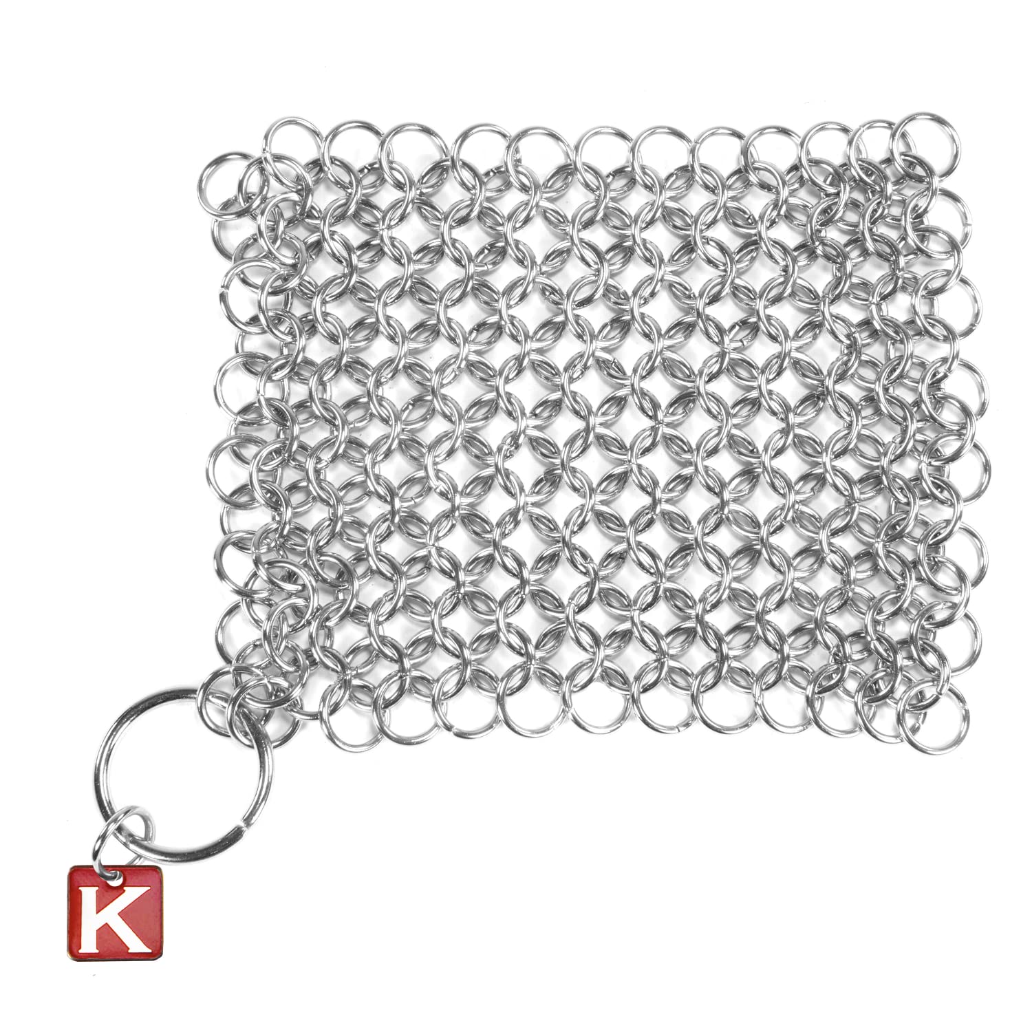 Knapp Made Original cm Scrubber 4 inch Chainmail Scrubber - Cast Iron Cleaner - for Cast Iron, Stainless Steel, Hard Anodized Cookware and Other Pots
