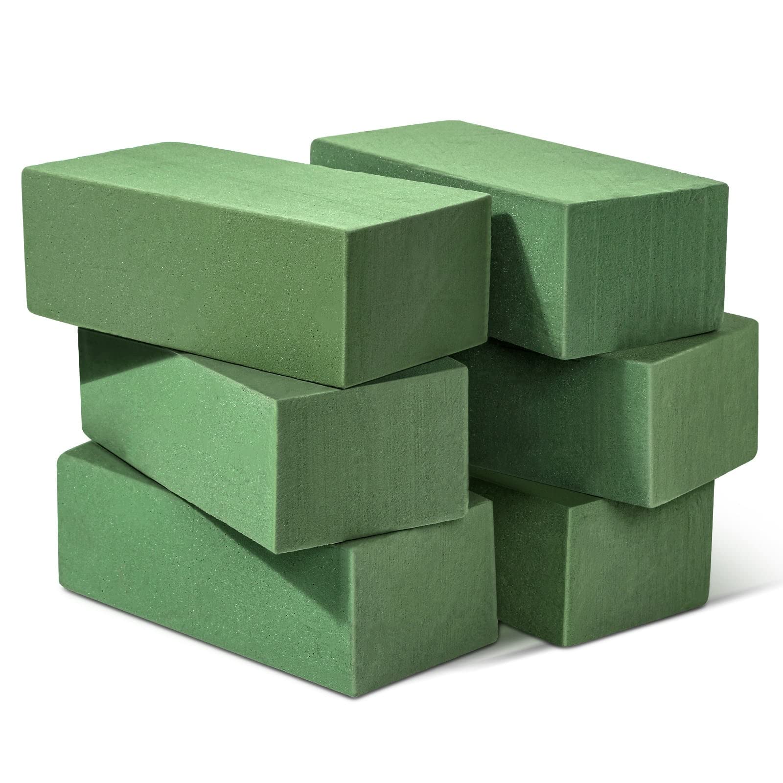 6 Pcs Floral Foam Blocks for Flower Arrangement (Larger Size 9 L x 4.3 W x  3 H) Wet and Dry Green Floral Foam for Wedding, Birthdays, Home Decorations