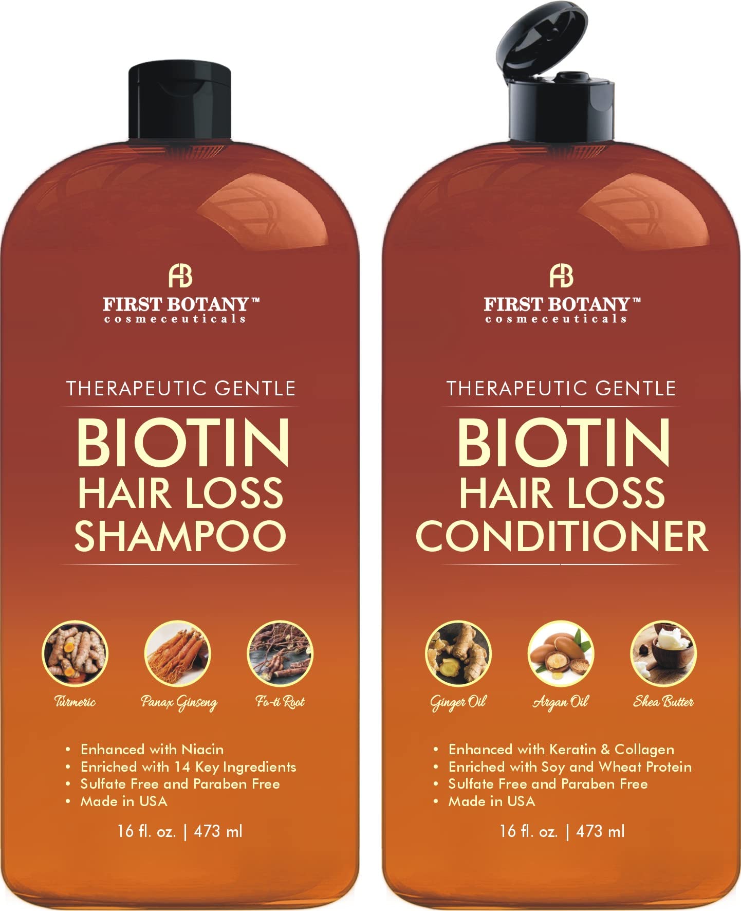 Hair Growth Shampoo Conditioner Set - An Anti Hair Loss Biotin Shampoo and  Conditioner with DHT blockers to fight Hair Loss For Men and Women , All  Hair types, Sulfate Free -