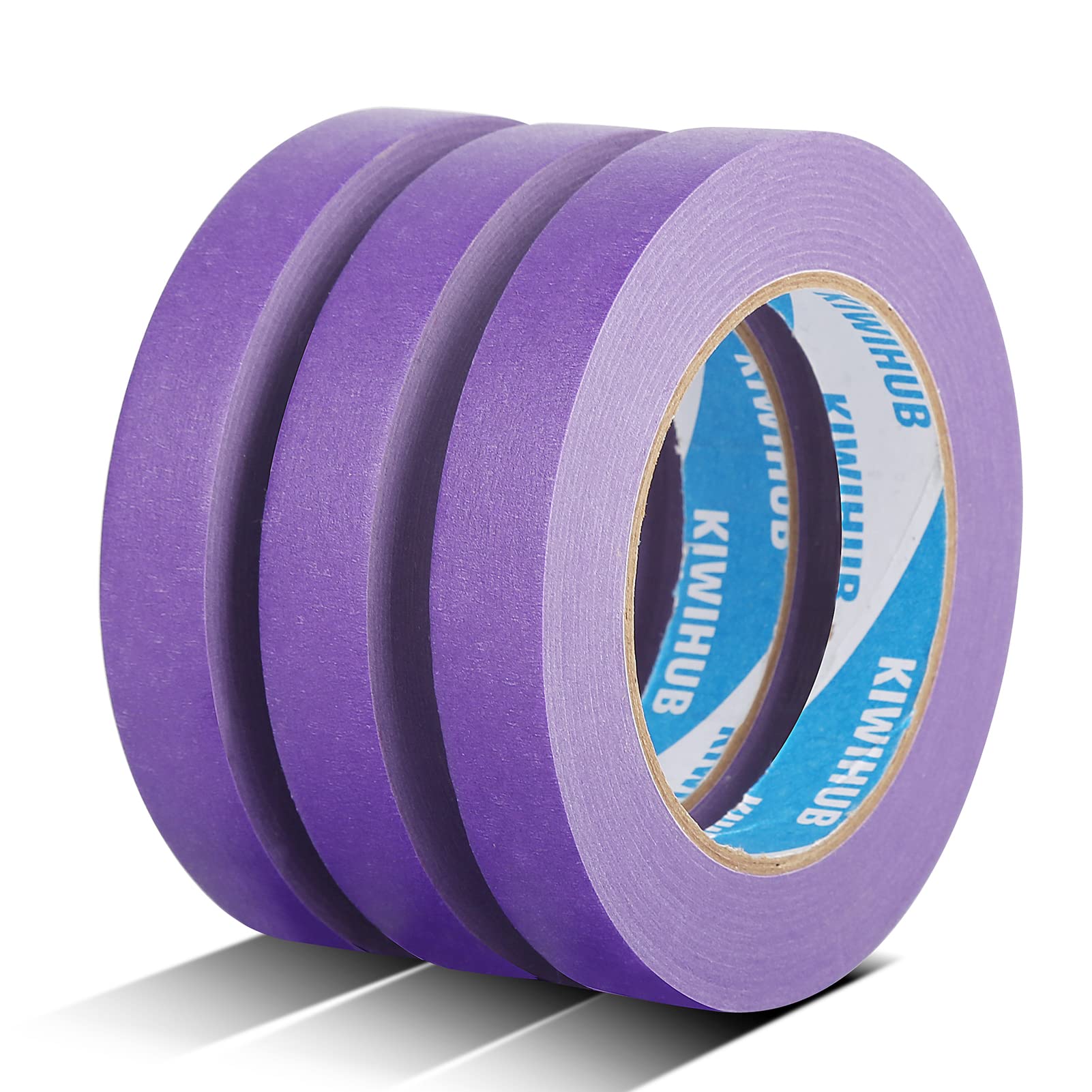 KIWIHUB Purple Painters Tape 0.7 x 60 Yards x 3 Rolls (180 Yards Total) -  Medium Adhesive Masking Tape for Painting Labeling DIY Crafting Decoration  and School Projects 0.7 60 yards Purple