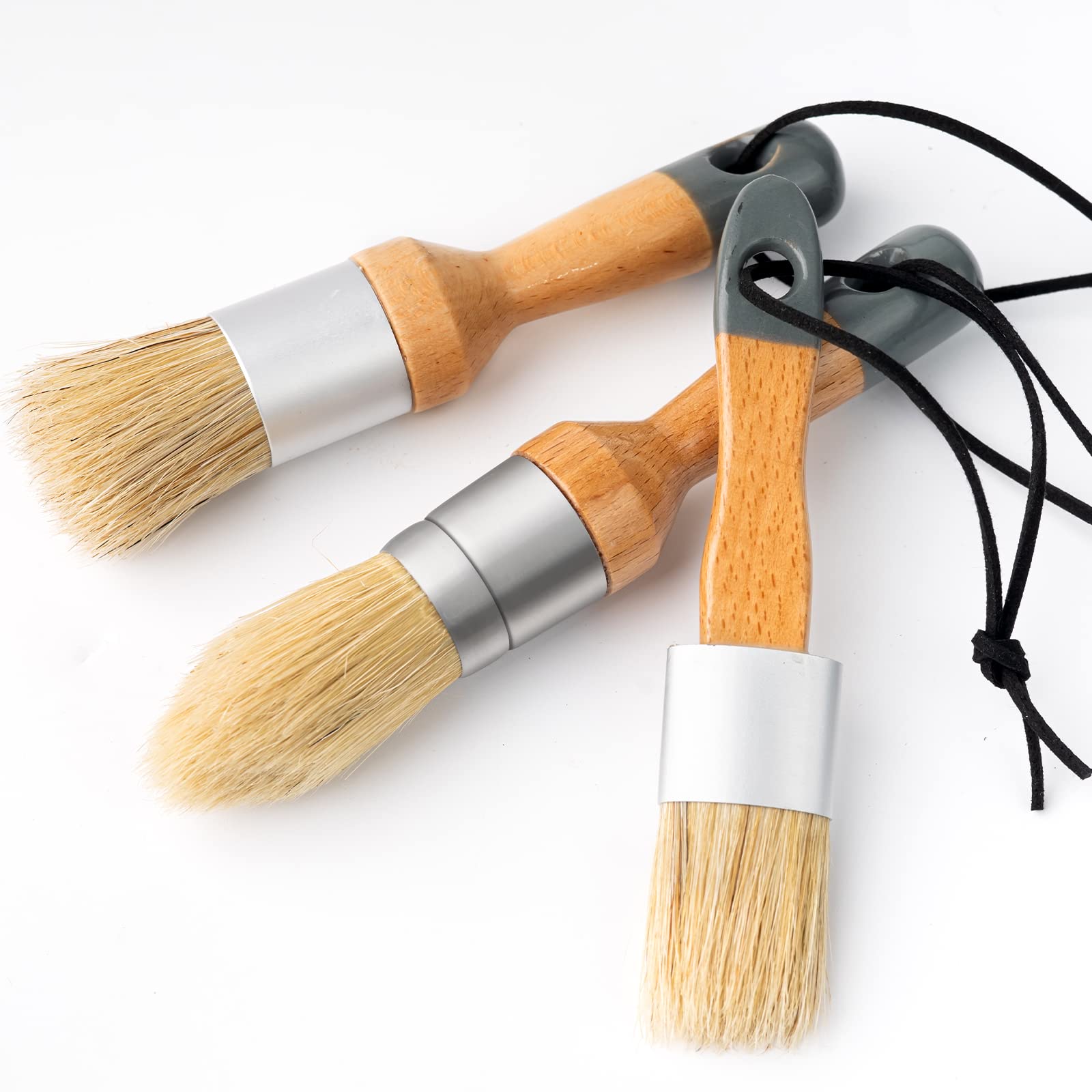 Mister Rui - Chalk Wax Paint Brush, 3pcs, Chalk Paint Brushes for  Furniture, Small Wax Brush for Chalk Paint, Acrylic Paint, Milk Paint,  Natural Bristles Stencil Brushes, No Shedding