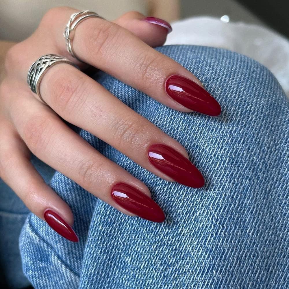 Ballerina Almond False Nails Small Fingers With Long Round Bright Red  Rhinestone Design Wearable Glitter Press On From Dadabibi, $5.43 |  DHgate.Com