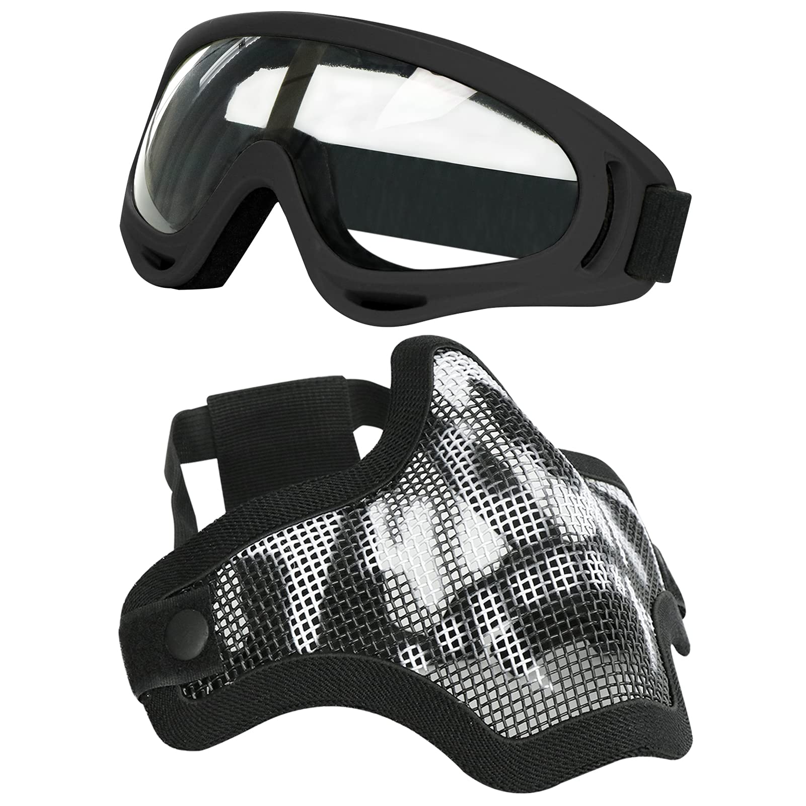 Airsoft Full Face Mask Metal Mesh Goggles Protection 