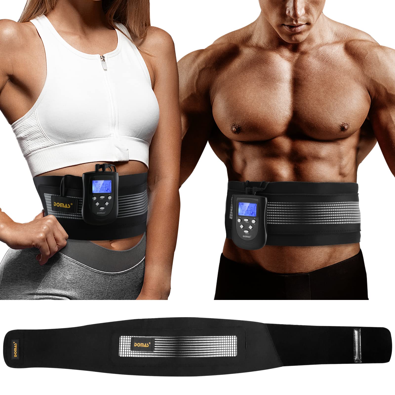 Electronic Muscle Stimulator ABS Stimulator, Rechargeable AB Stimulator  Muscle Toner, Fitness Waist Belt Home Office Workout Equipment for Men Women