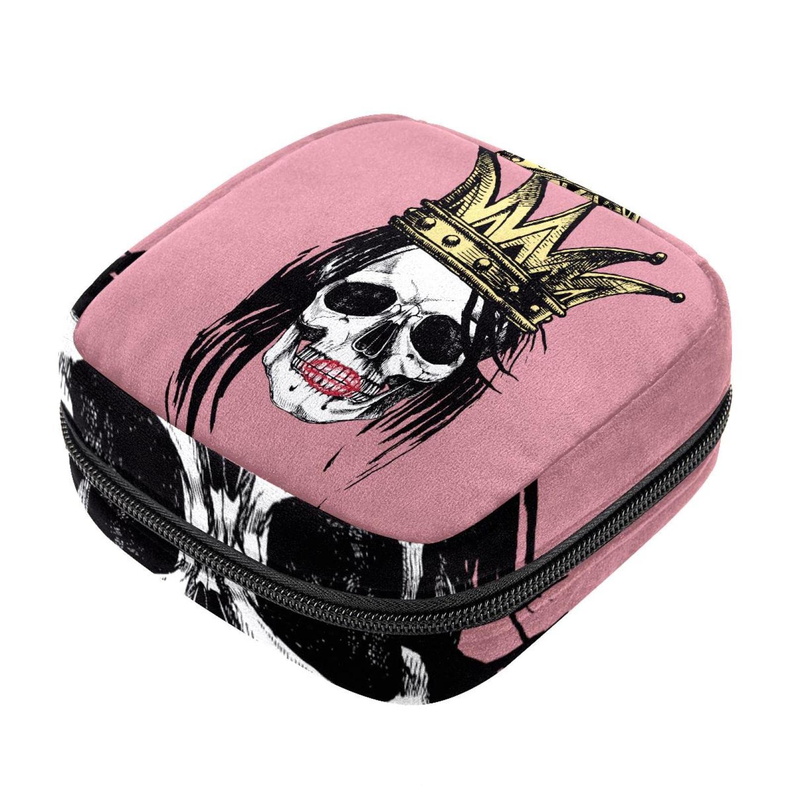 Skull Period Pouch Portable Tampon Storage Bag for Sanitary Napkins Tampon  Holder for Purse Feminine Product Organizer First Period Gifts for Teen  Girls School Multicoloured 05