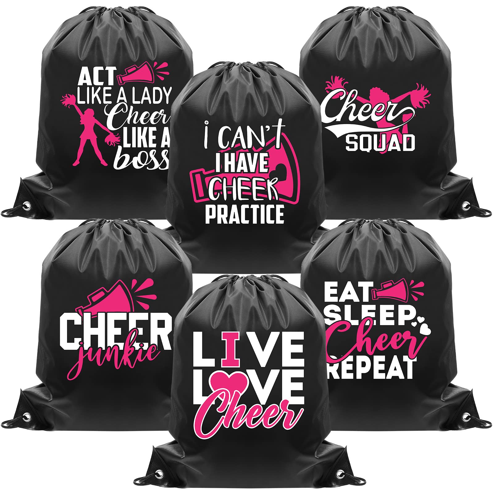 Saintrygo 6 Pieces Cheer Bags Cheerleading Bags Girls Cheer Competition ...