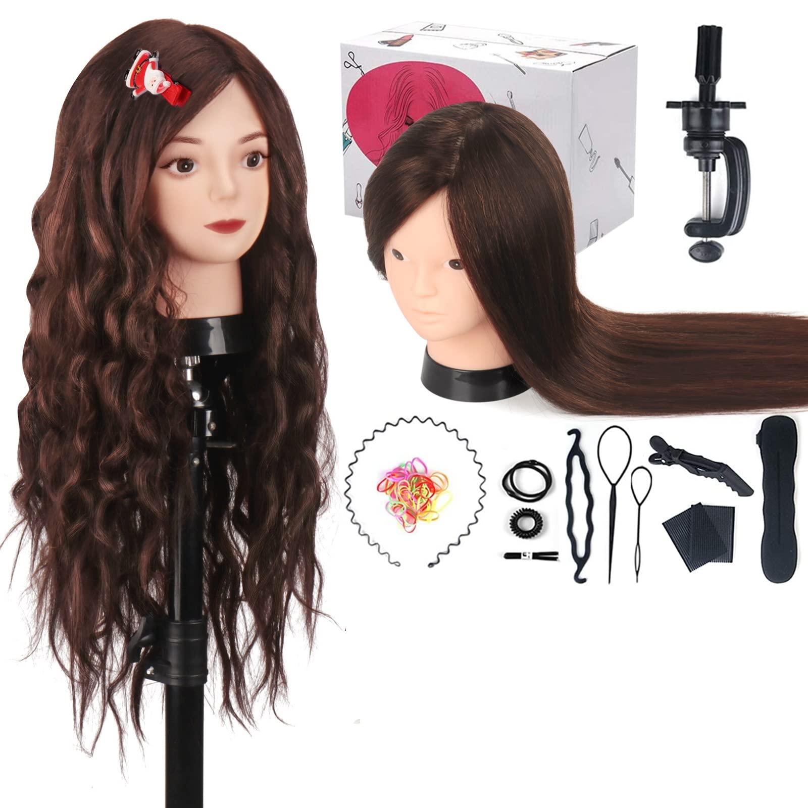 100% Real Human Hair Mannequin Head for Braiding Practice Hair