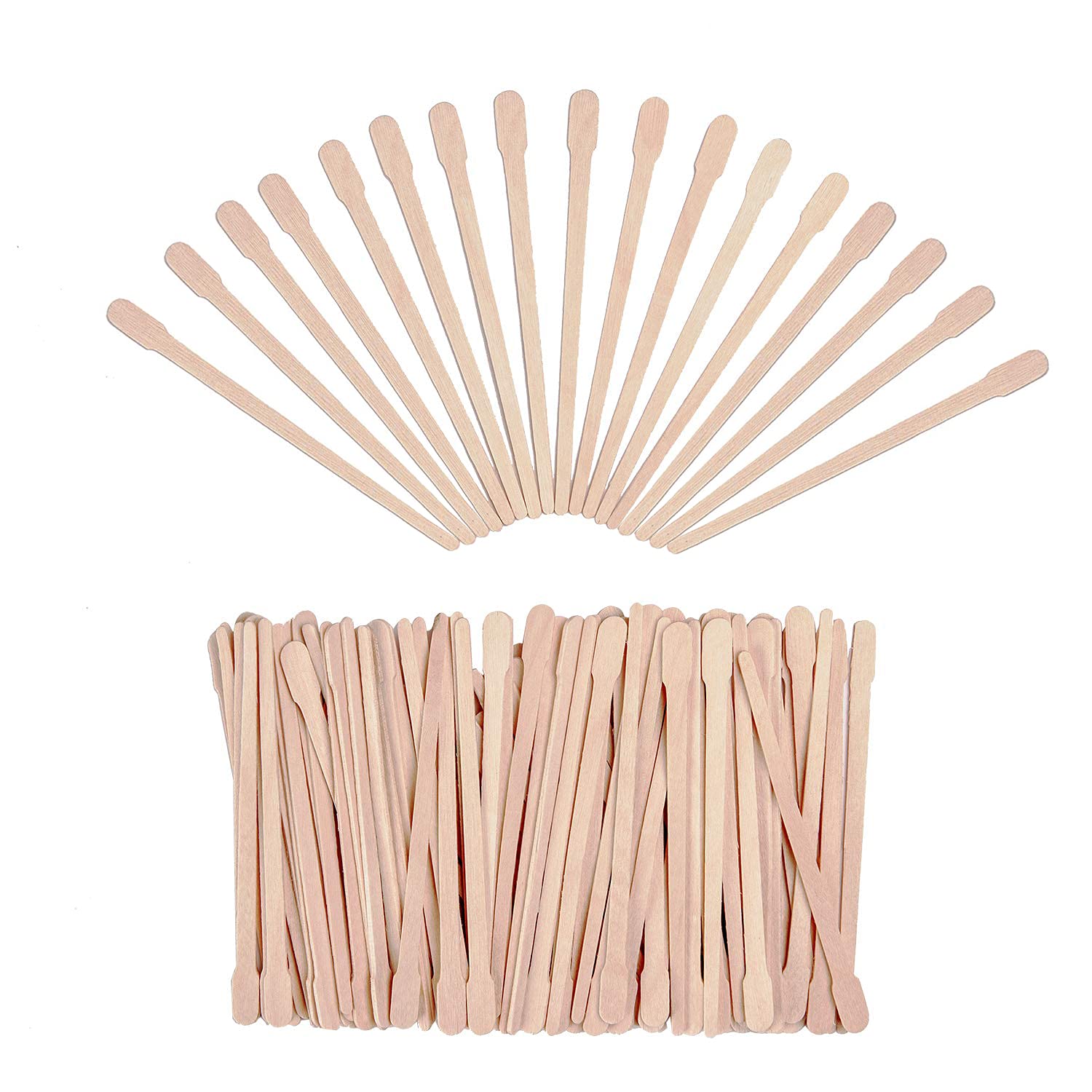 1000 Pieces Wax Sticks Wood Wax Spatula Wax Applicator Sticks, Include 500  Pieces Large Eyebrow Wax Applicator and 500 Pieces Small Wooden Waxing