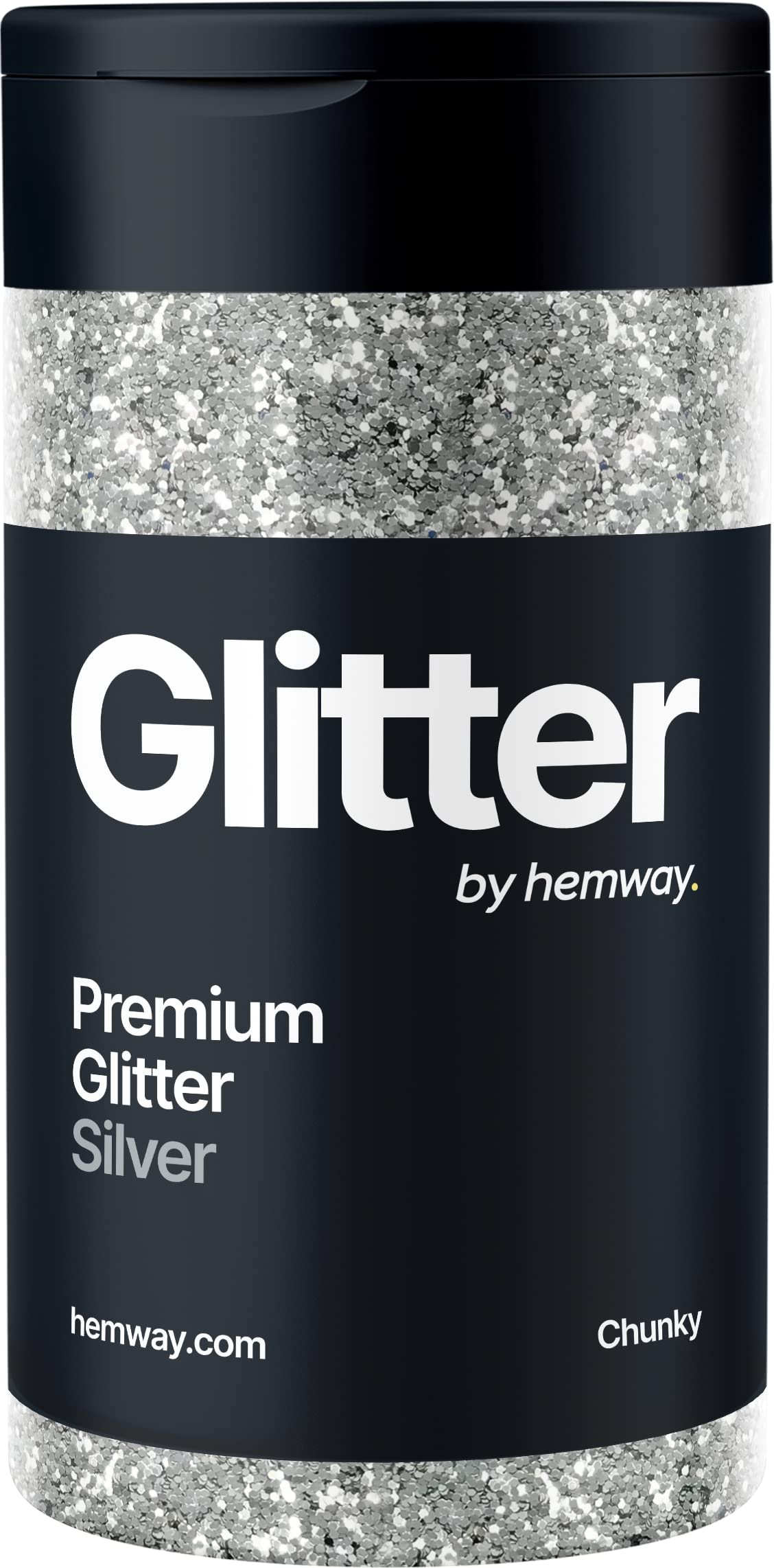 Hemway Silver Glitter Chunky 130g/4.6oz Powder Metallic Resin Craft Glitter  Flake Sequins for Epoxy