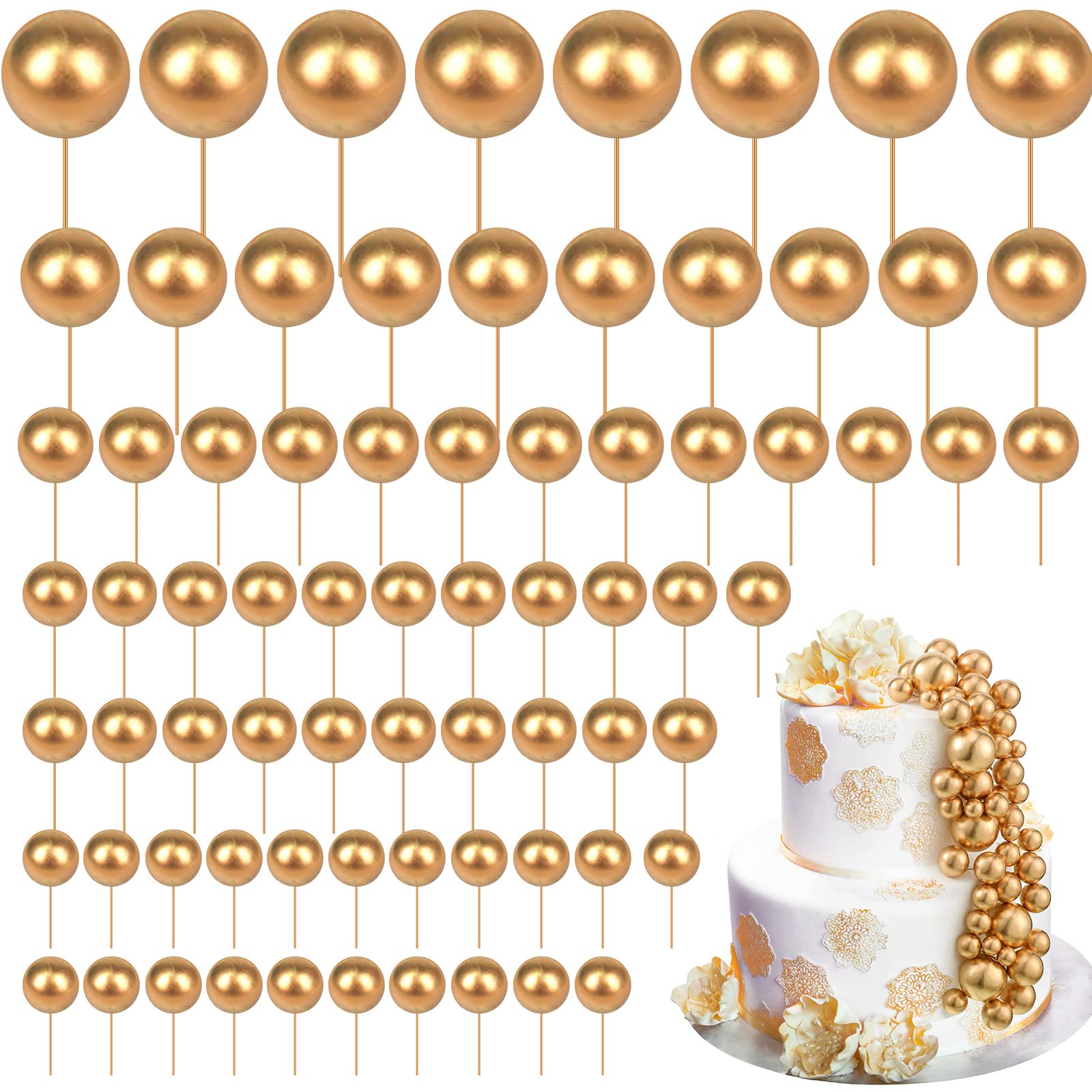 20pcs Gold Cake Decorations Happy Birthday Cupcake Cake Topper