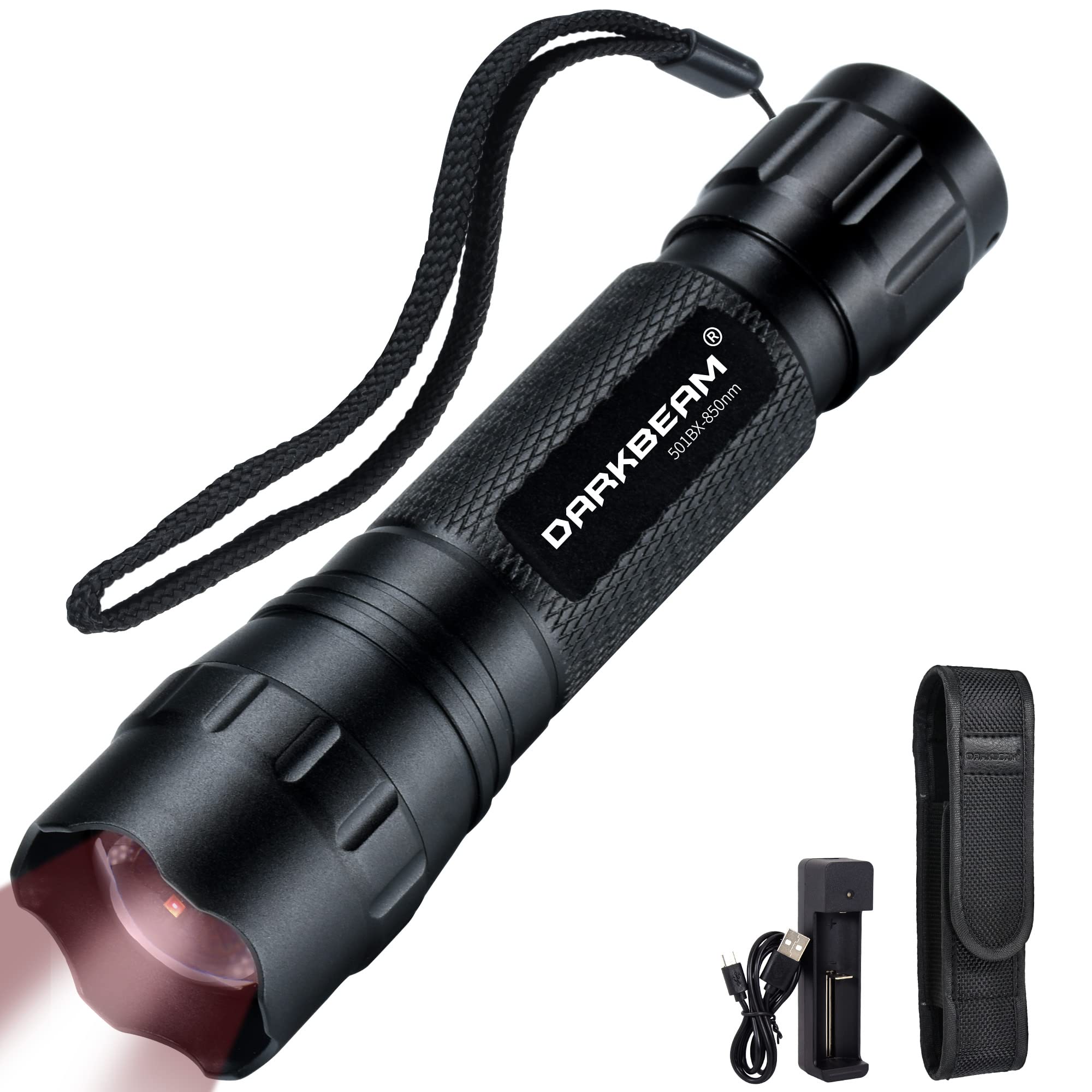 DARKBEAM Infrared 850nm Light for Night Vision Scope, LED Long Range & Mini  IR Flashlight Must Work with Infrared Gear, Rechargeable Portable Zoom  Tactical Illuminator for Hunting, Observation, Search
