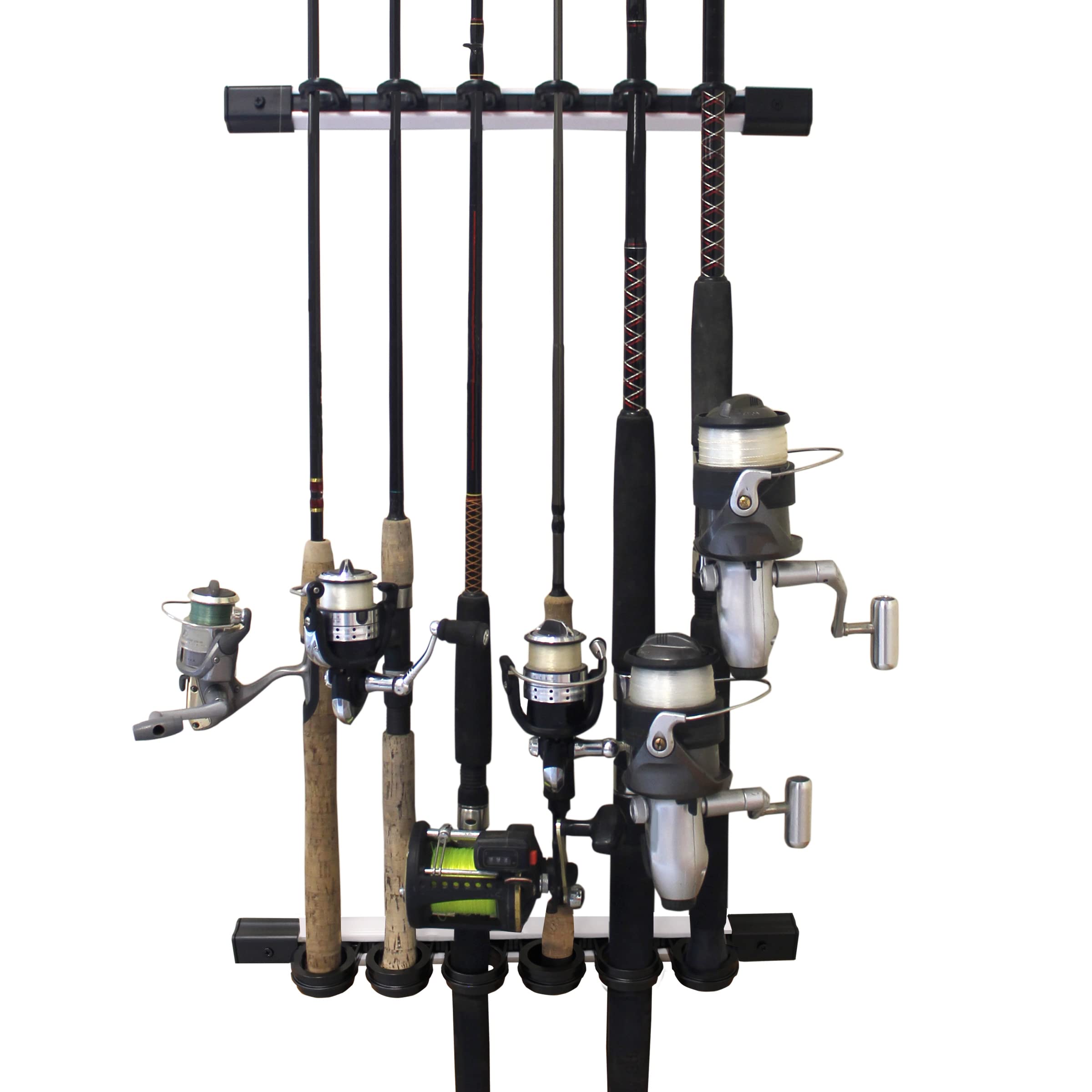 Rush Creek Creations All Weather Fishing Rod Storage Wall, Ceiling, or Garage  Rack, ABS Plastic 6